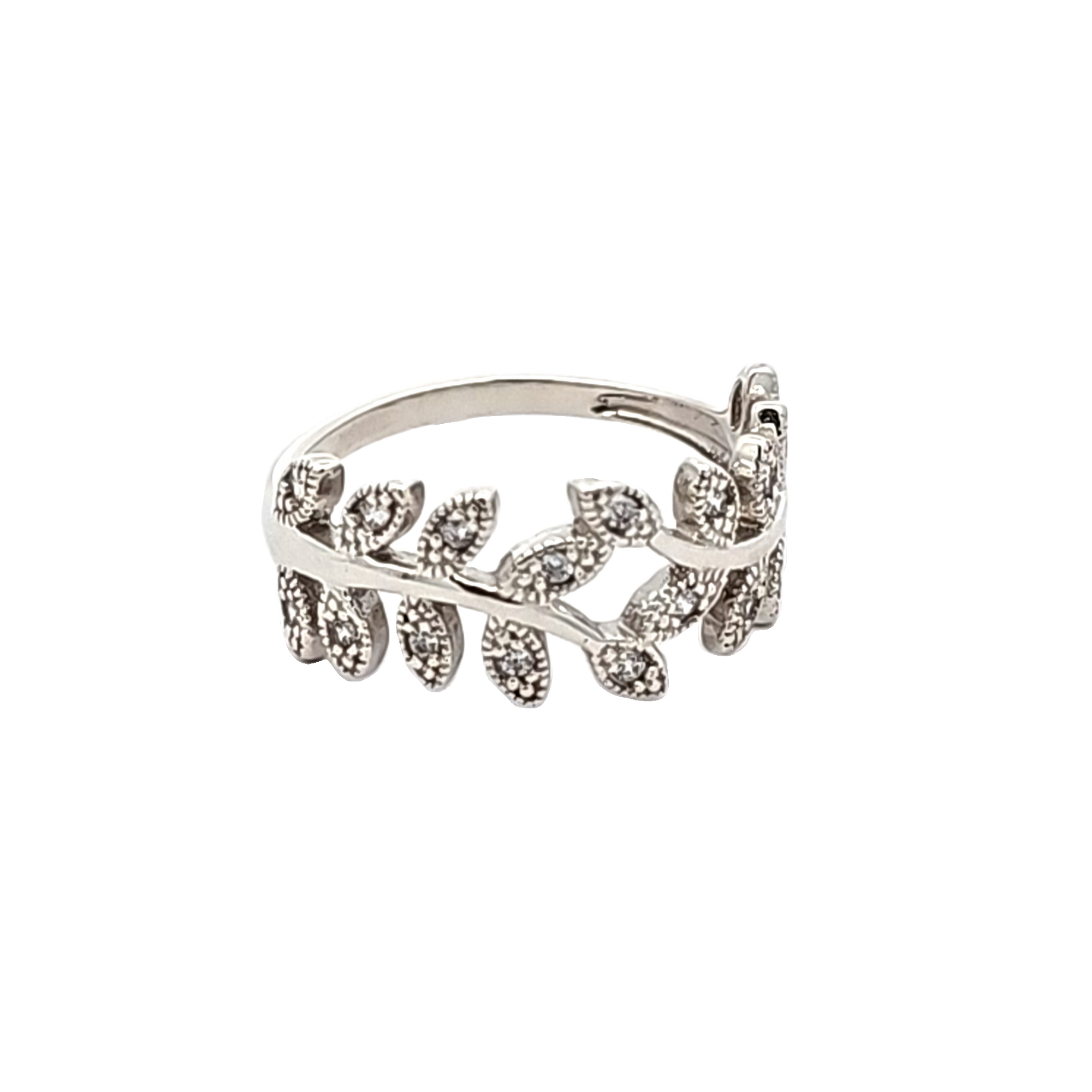 Silver Leaves Cubic Zirconia Band 81010916 | Shin Brothers** Silver Leaves Cubic Zirconia Band 81010916 | Shin Brothers**