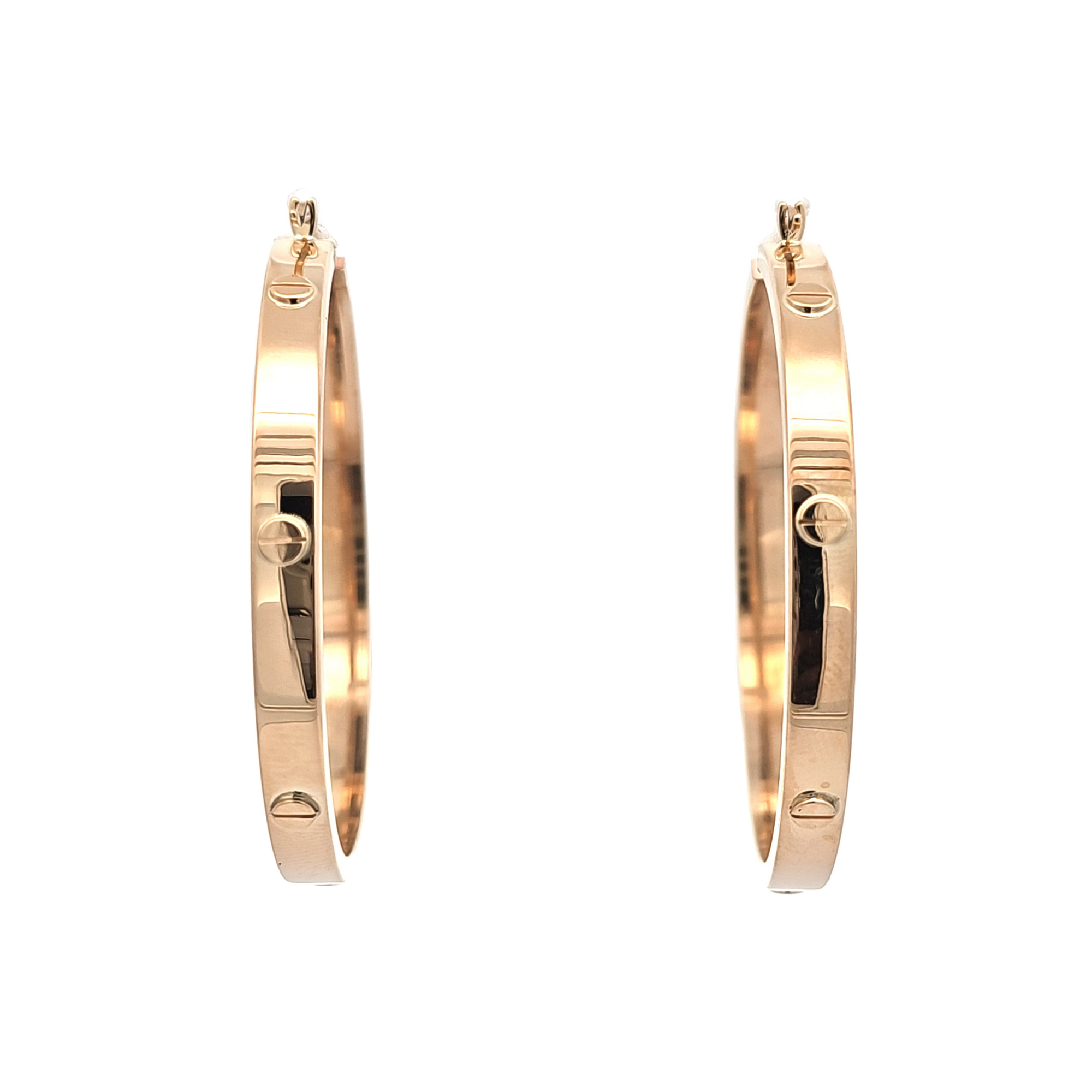 14k Yellow Gold Hoop Screw Earrings 40003358 | Shin Brothers** 14k Yellow Gold Hoop Screw Earrings 40003358 | Shin Brothers**
