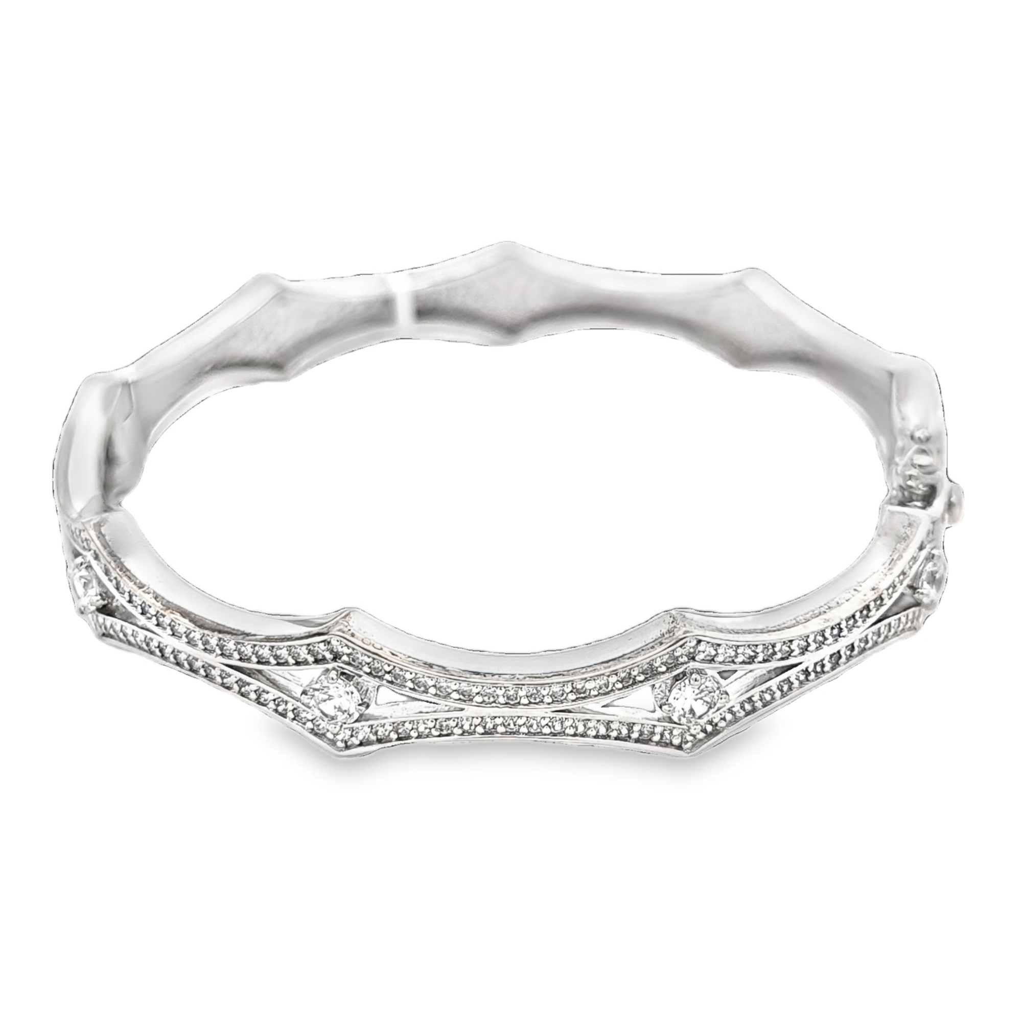 Sterling Silver 7" CZ Bangle 82210241 | Shin Brothers** Sterling Silver 7" CZ Bangle 82210241 | Shin Brothers**