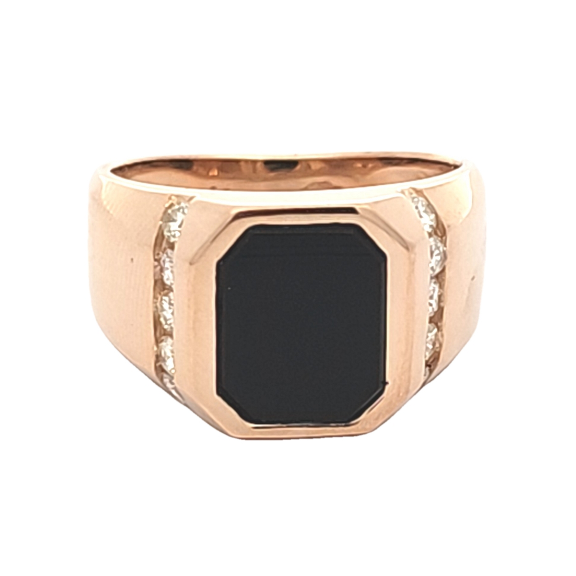 14K Yellow Gold Onyx / Diamond Ring 12003271 | Shin Brothers** 14K Yellow Gold Onyx / Diamond Ring 12003271 | Shin Brothers**