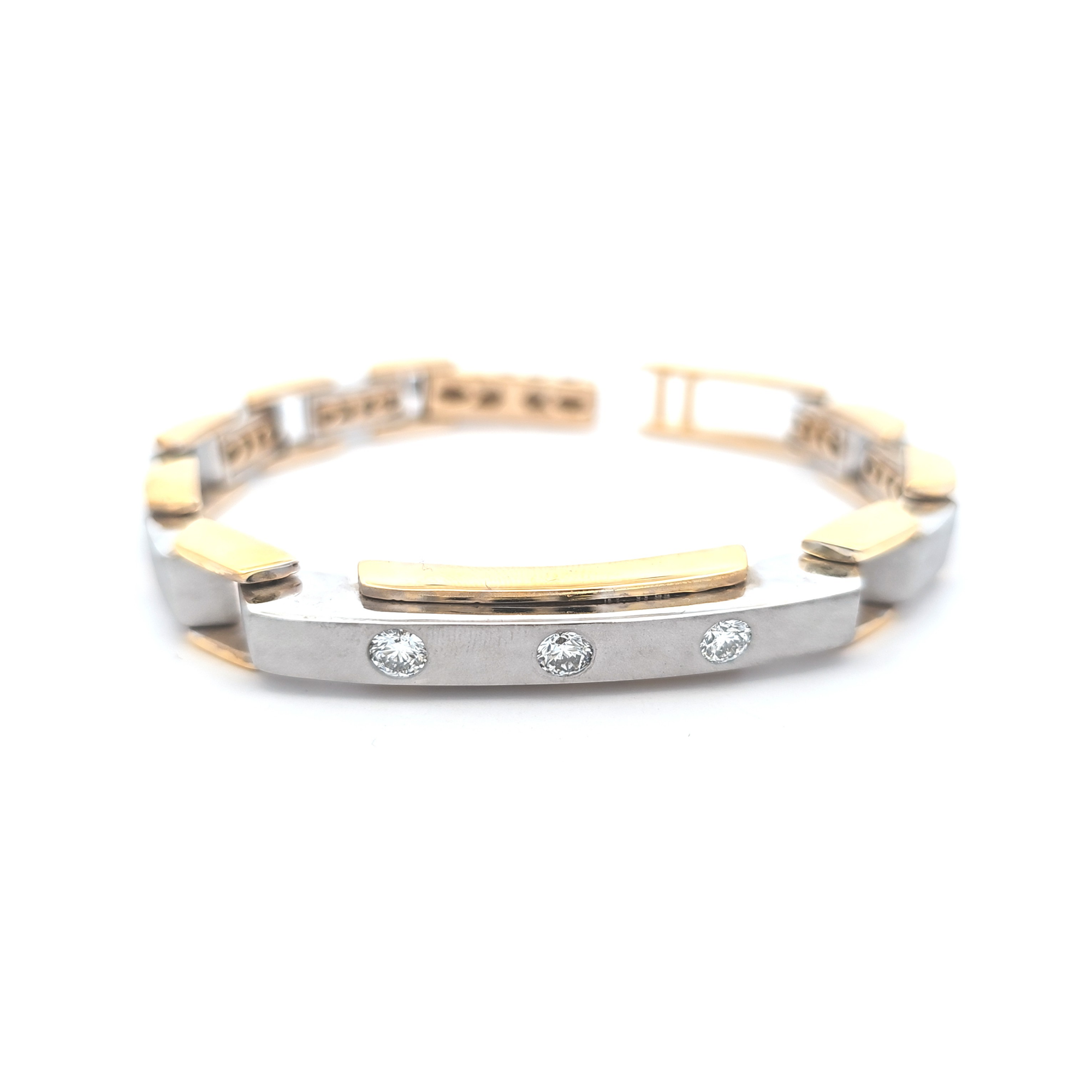 14K Two Tone Gold Men's Bracelet 21000974 | Shin Brothers** 14K Two Tone Gold Men's Bracelet 21000974 | Shin Brothers**