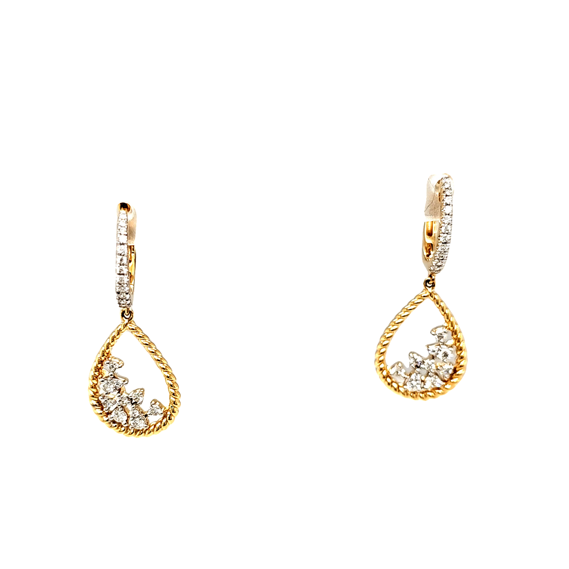 14K Yellow Gold Diamond Teardrop Earrings 41002809 | Shin Brothers* 14K Yellow Gold Diamond Teardrop Earrings 41002809 | Shin Brothers*