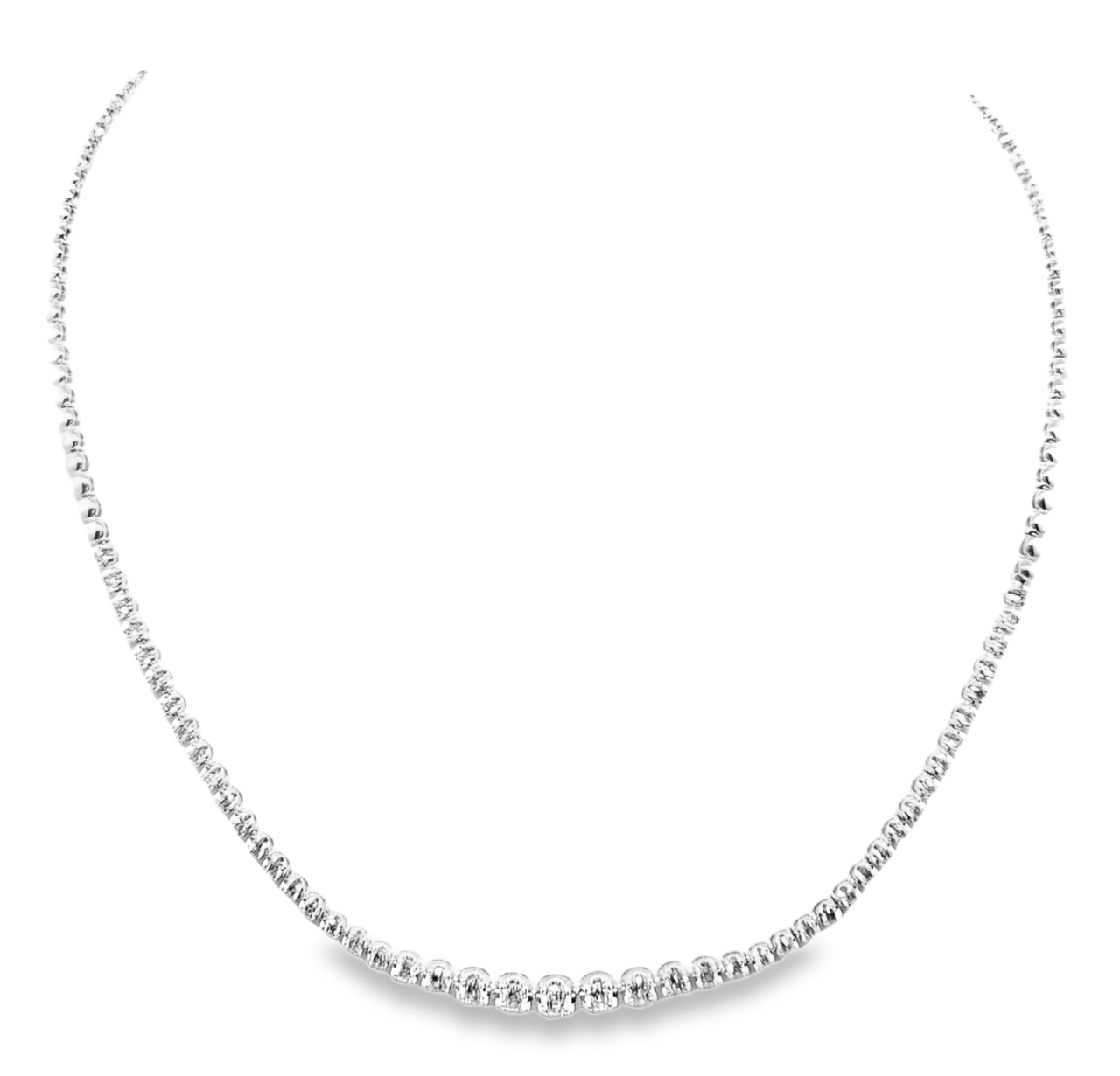 14K White Gold 2ctw Graduated Diamond Necklace 31001307 | Shin Brothers**