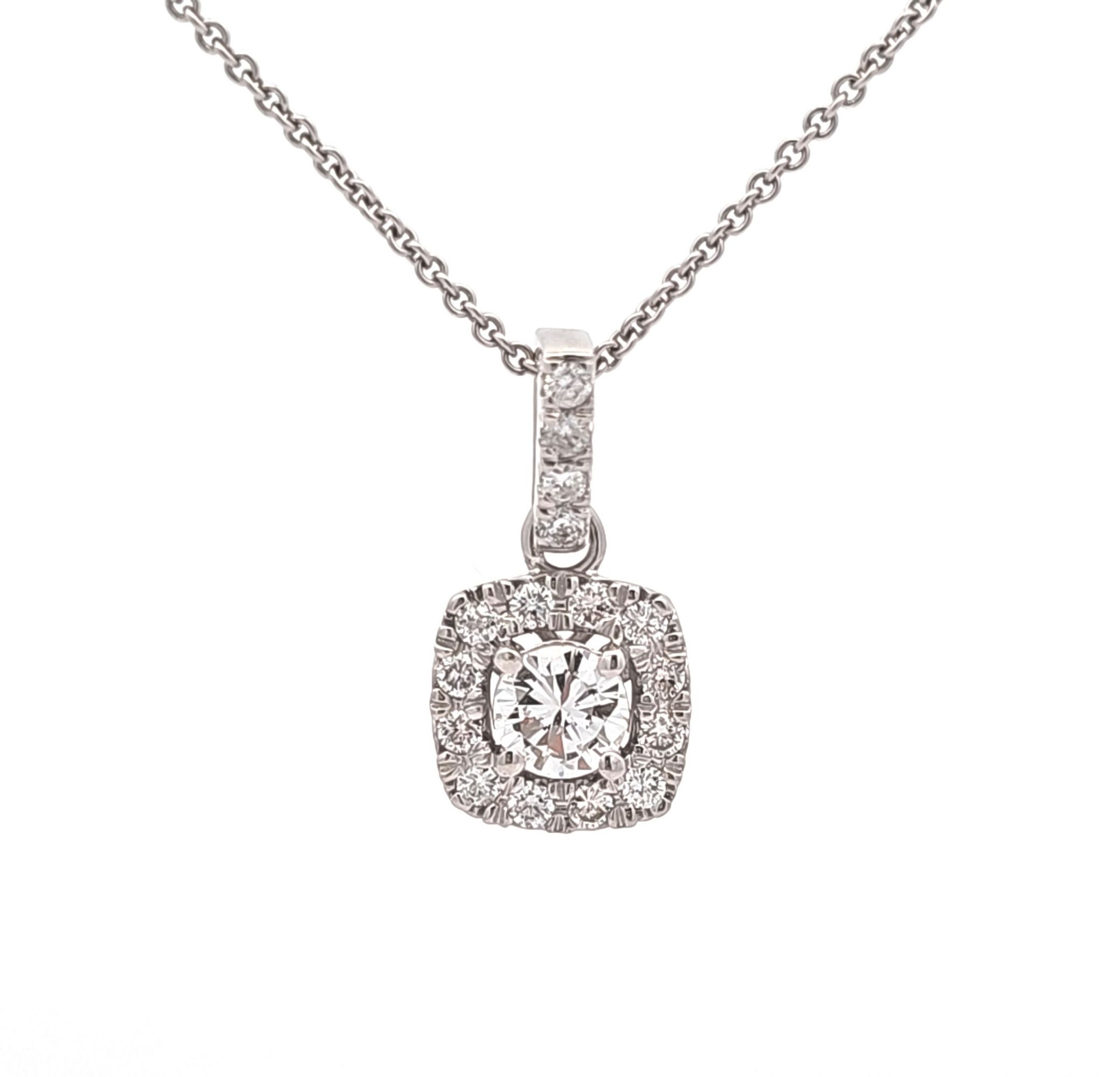 14K White Gold Fancy Diamond Pendant Necklace 31001308 | Shin Brothers**