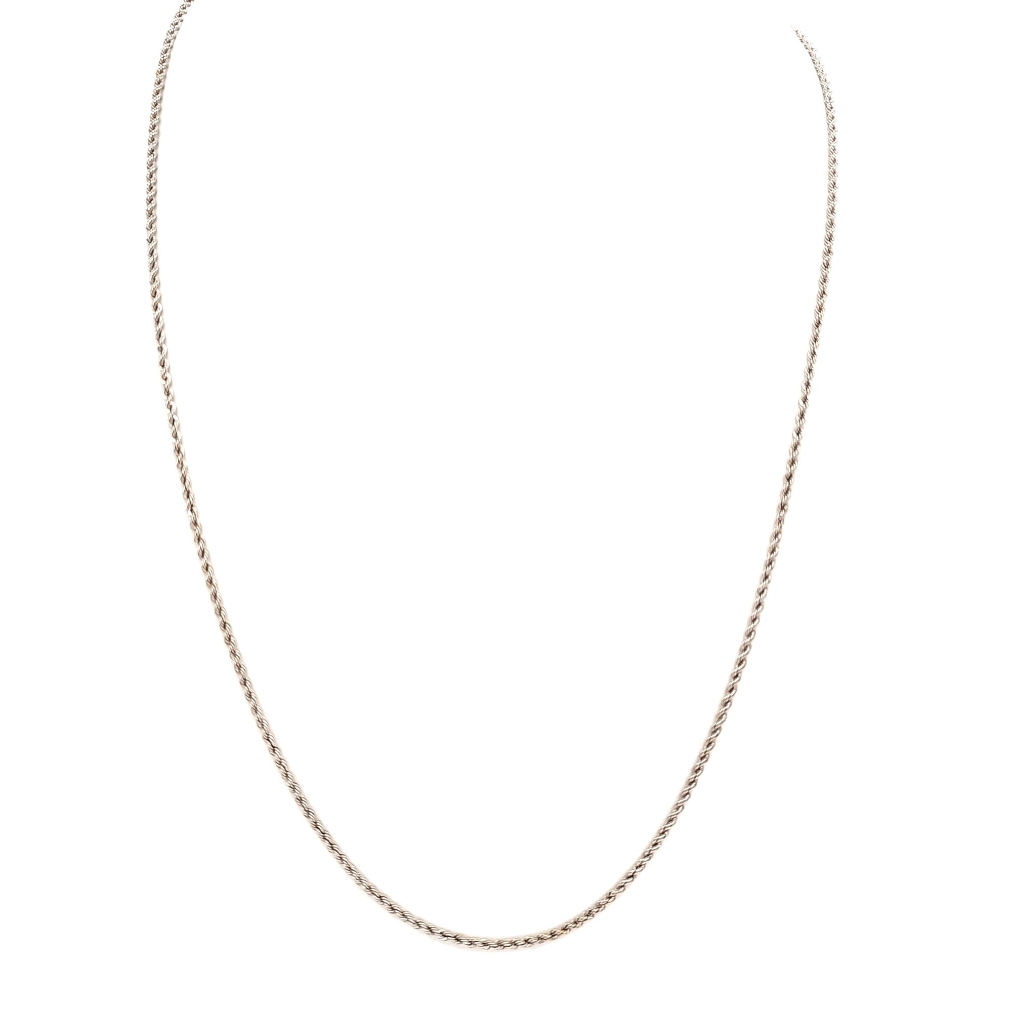 18K White Gold 24" Hollow Rope Chain 30004780 | Shin Brothers*