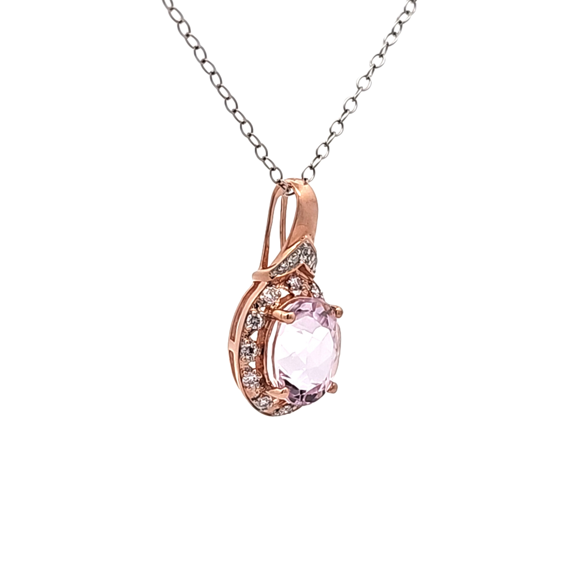14K Yellow Gold Diamond Kunzite Oval Charm 52002416 | Shin Brothers** 14K Yellow Gold Diamond Kunzite Oval Charm 52002416 | Shin Brothers**