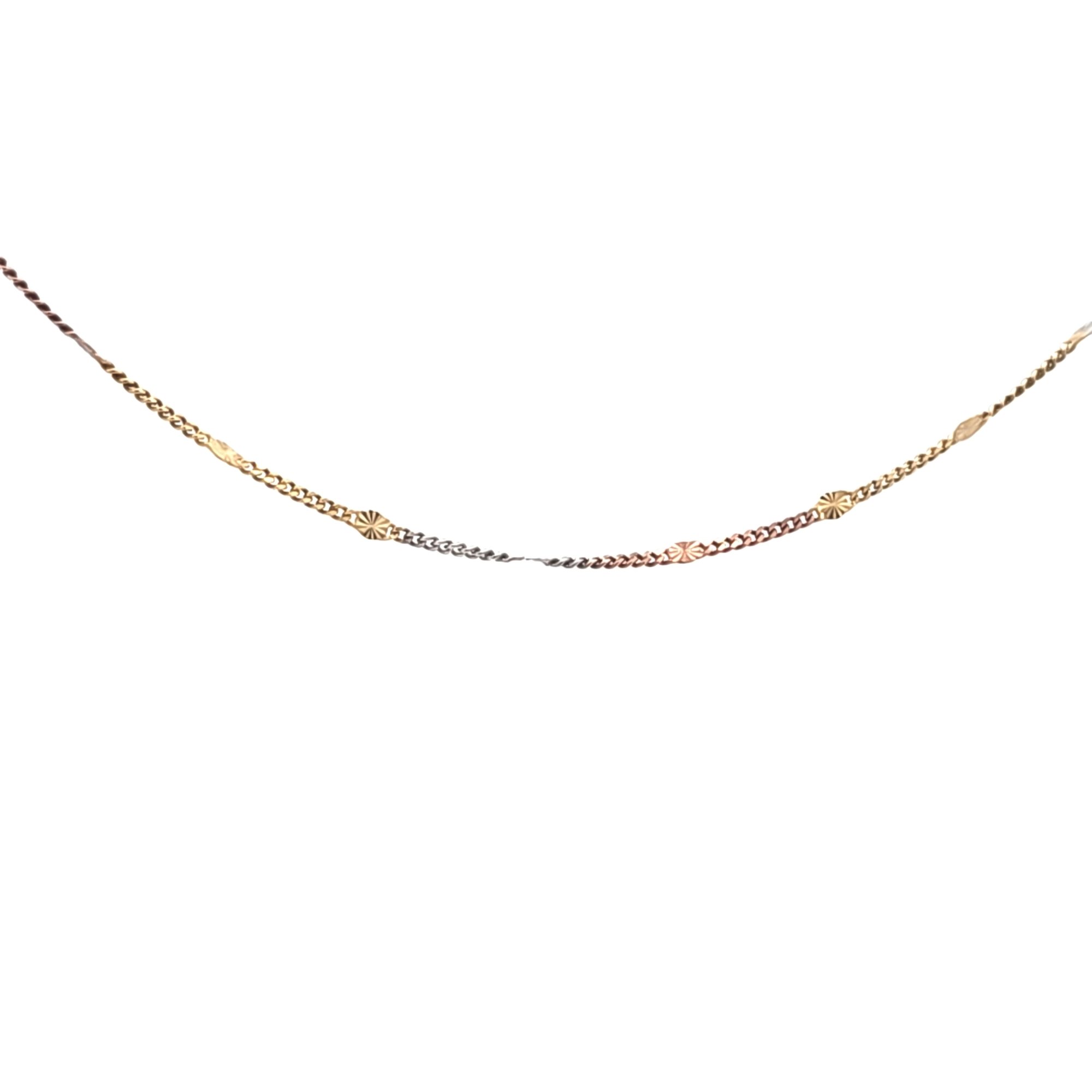 14K Tri Color Gold Diamond Cut 24" Chain 30004800 | Shin Brothers* 14K Tri Color Gold Diamond Cut 24" Chain 30004800 | Shin Brothers*