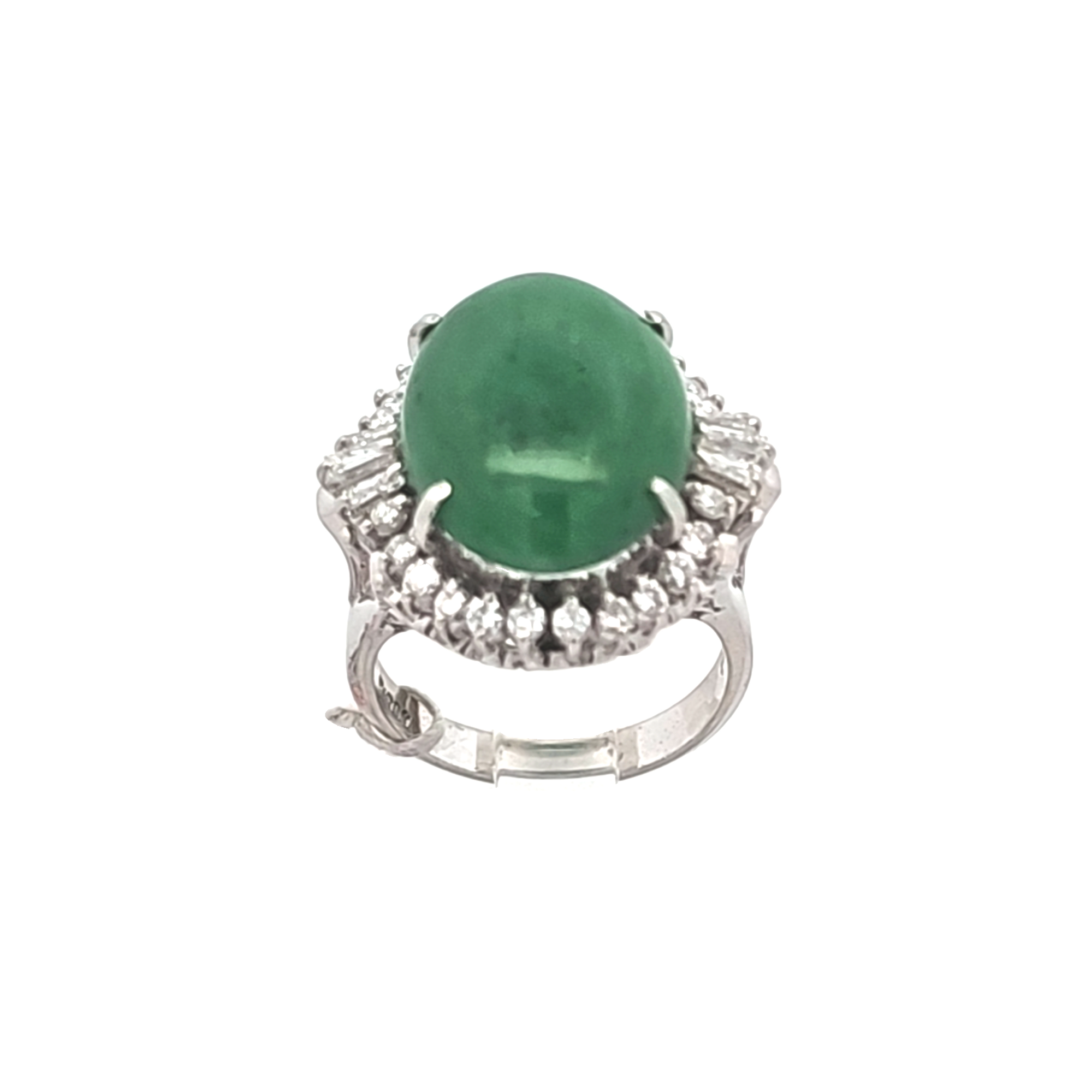 14K Yellow Gold Diamond Jade Ring 12003307 | Shin Brothers* 14K Yellow Gold Diamond Jade Ring 12003307 | Shin Brothers*