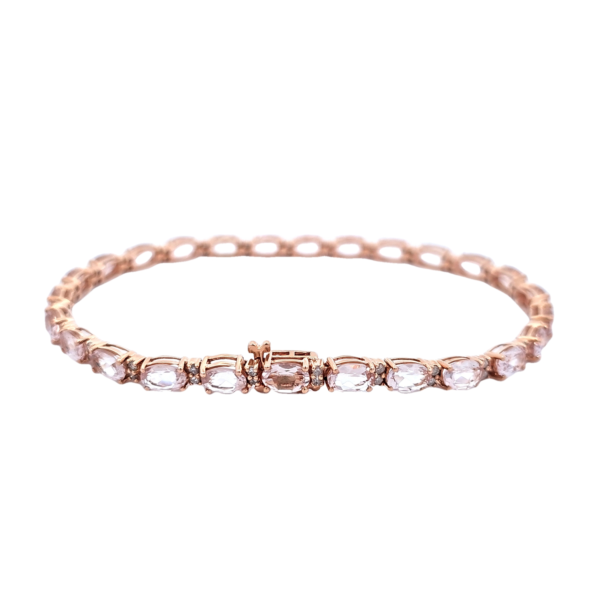 14K Rose Gold Ladies' Morganite & Diamond Bracelet 22001002 | Shin Brothers**