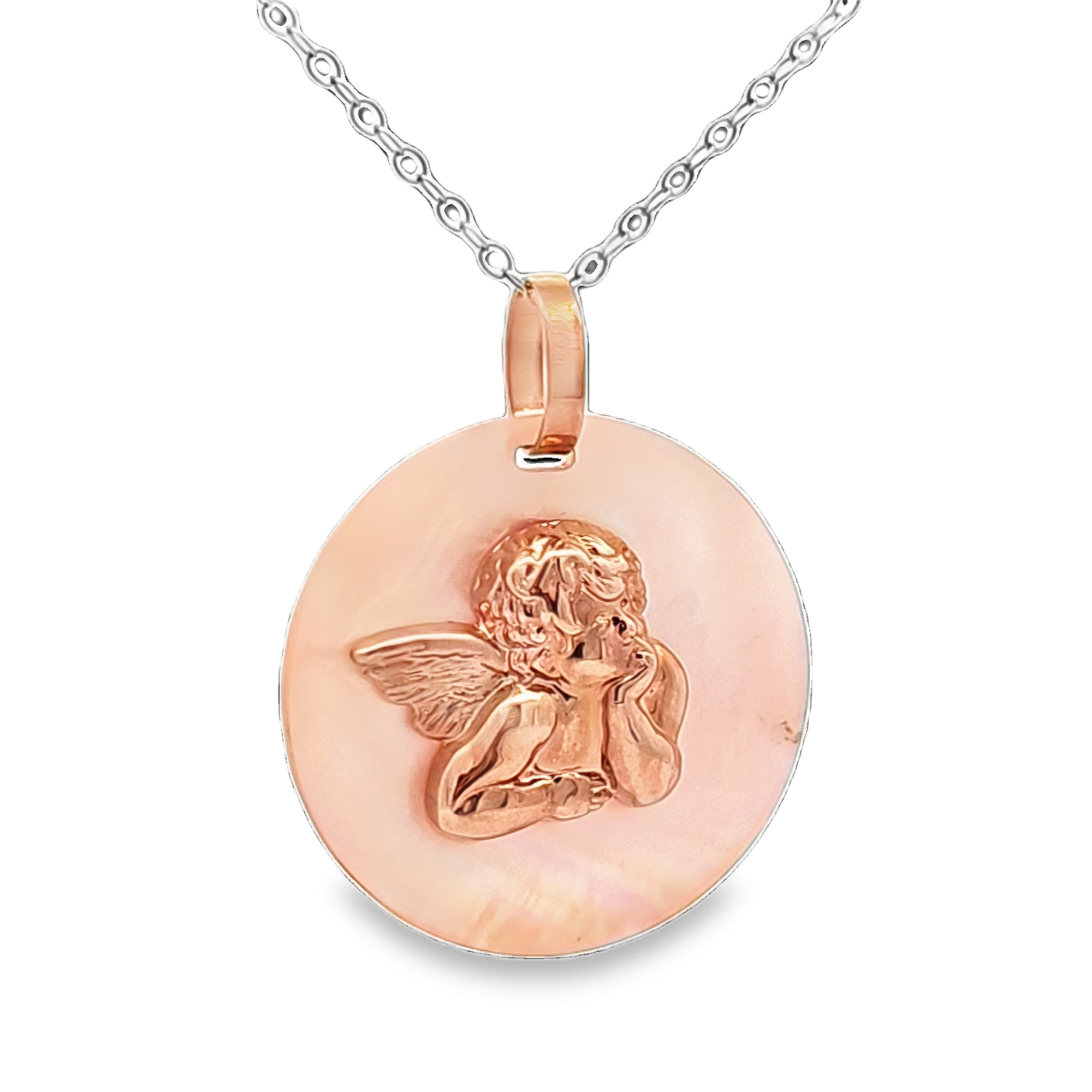 14K Rose Gold Mother of Pearl Angel Charm 52002420 | Shin Brothers*