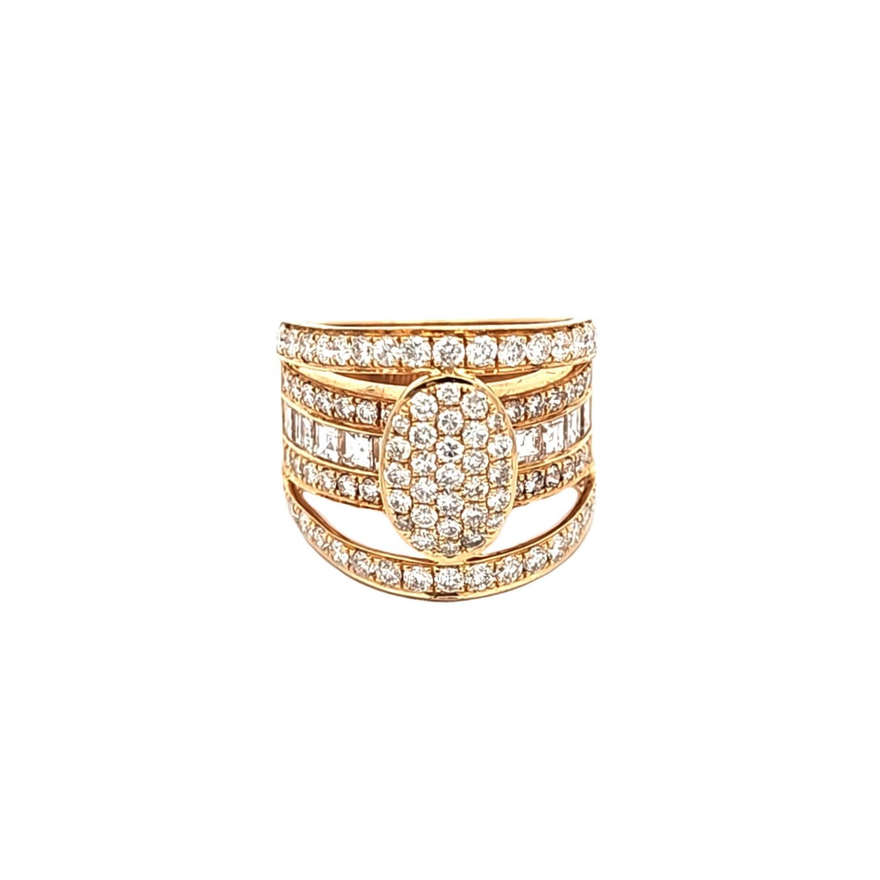 14K Yellow Gold Diamond Wide Ring 11007363 | Shin Brothers**