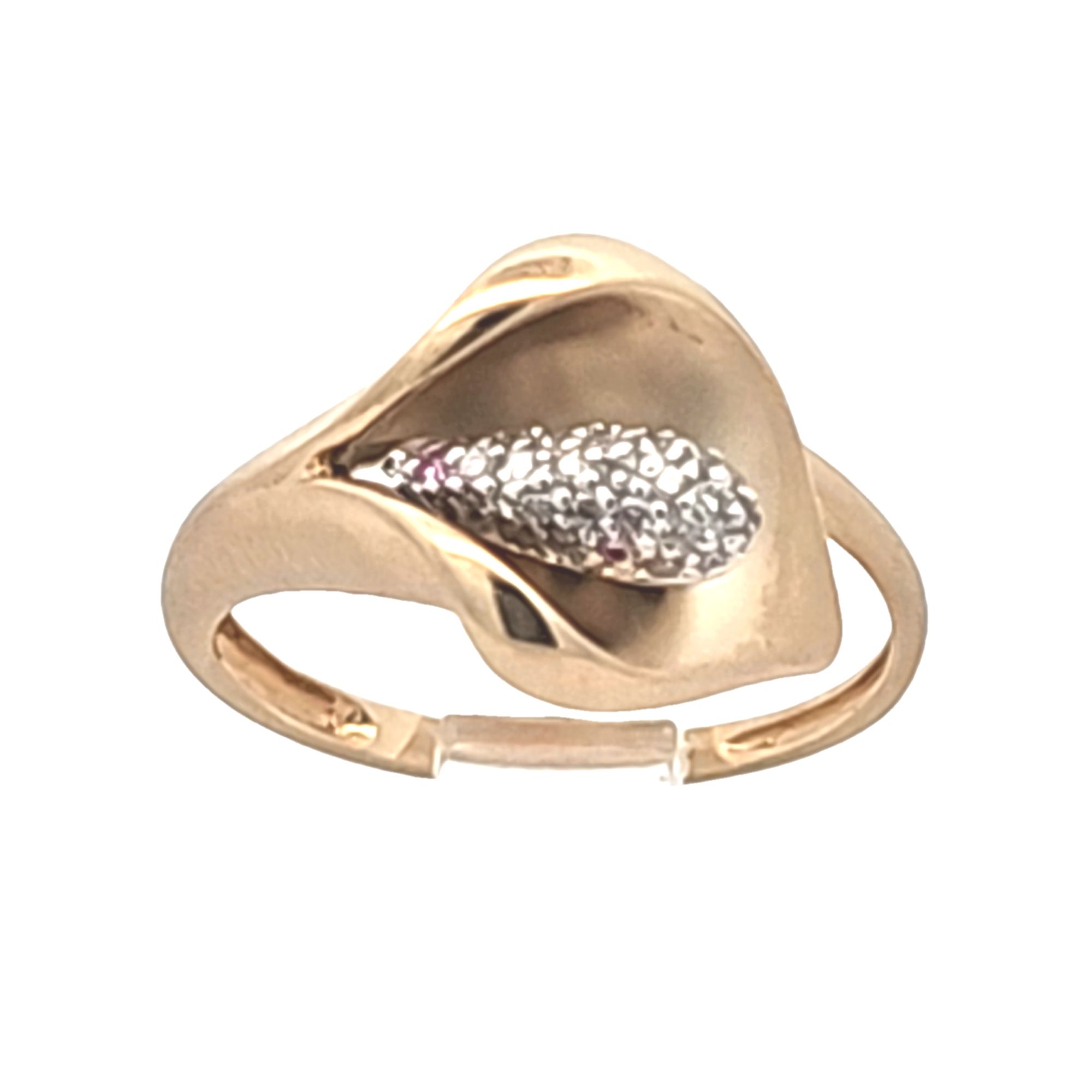 14K Yellow Gold Diamond Kala Flower Ring 11007346 | Shin Brothers*