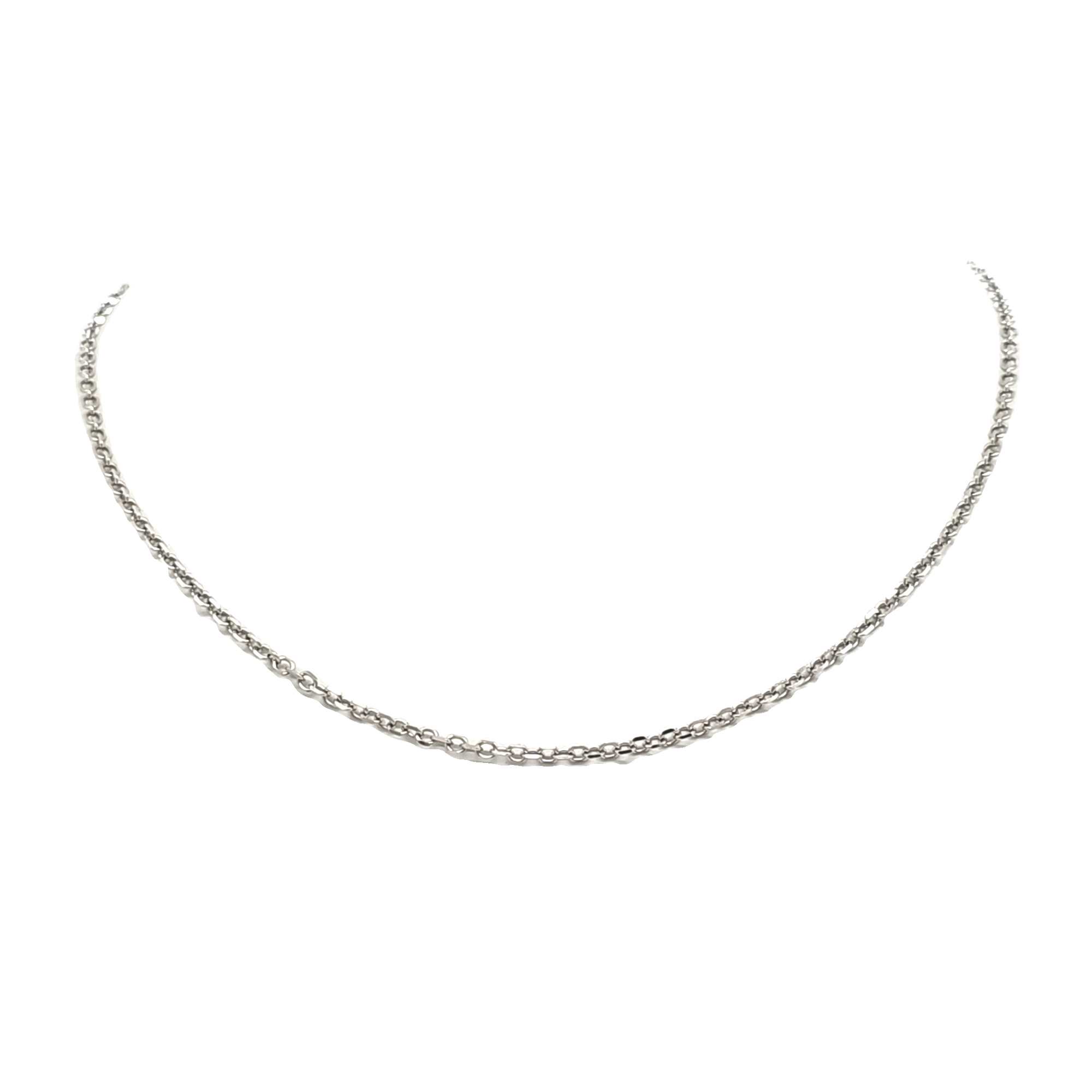 14K White Gold 16" 1.5mm Cable Chain 30004792 | Shin Brothers Jewelers Inc.