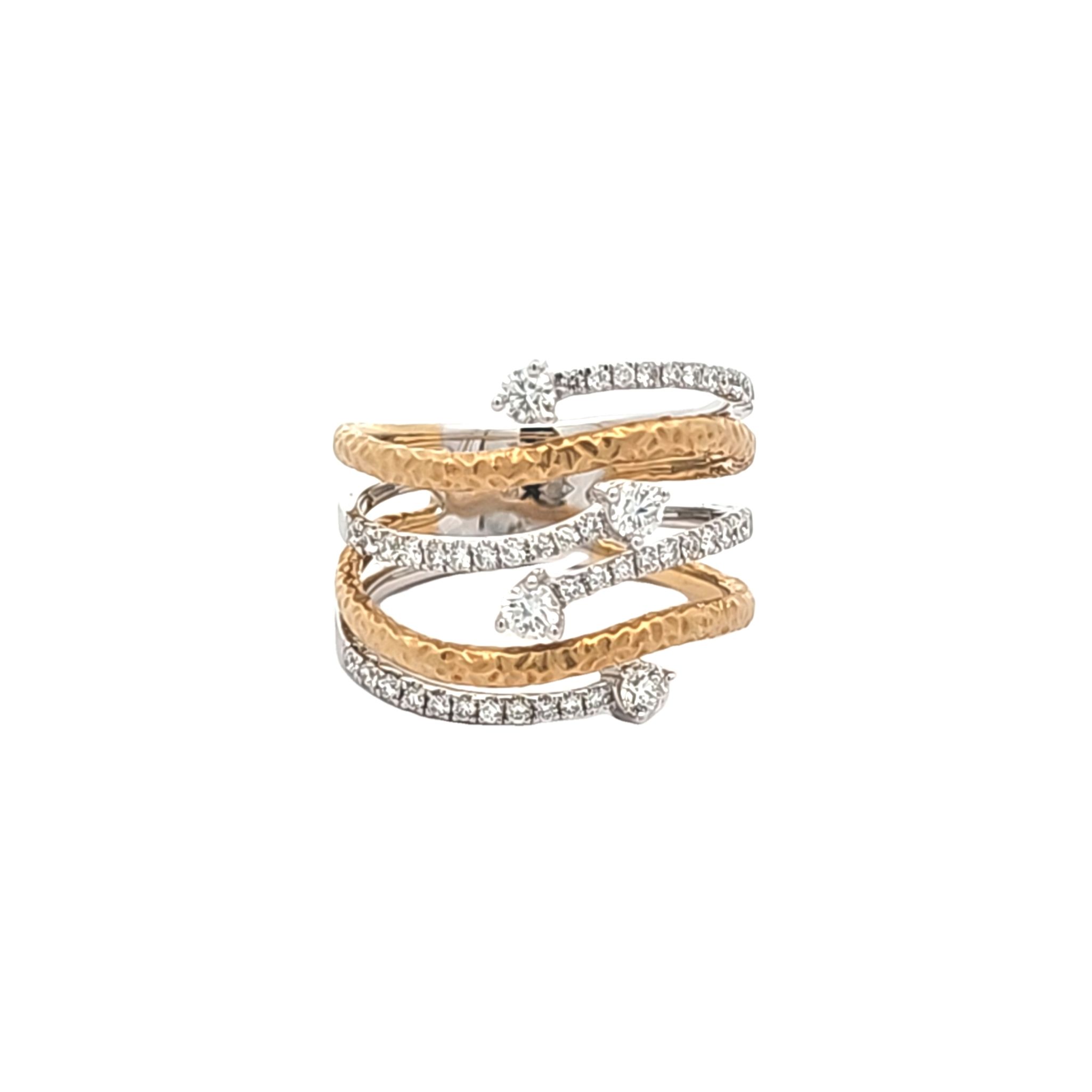 18K Two Tone Gold Four Layer Diamond Ring 11007367 | Shin Brothers Jewelers Inc. 18K Two Tone Gold Four Layer Diamond Ring 11007367 | Shin Brothers Jewelers Inc.