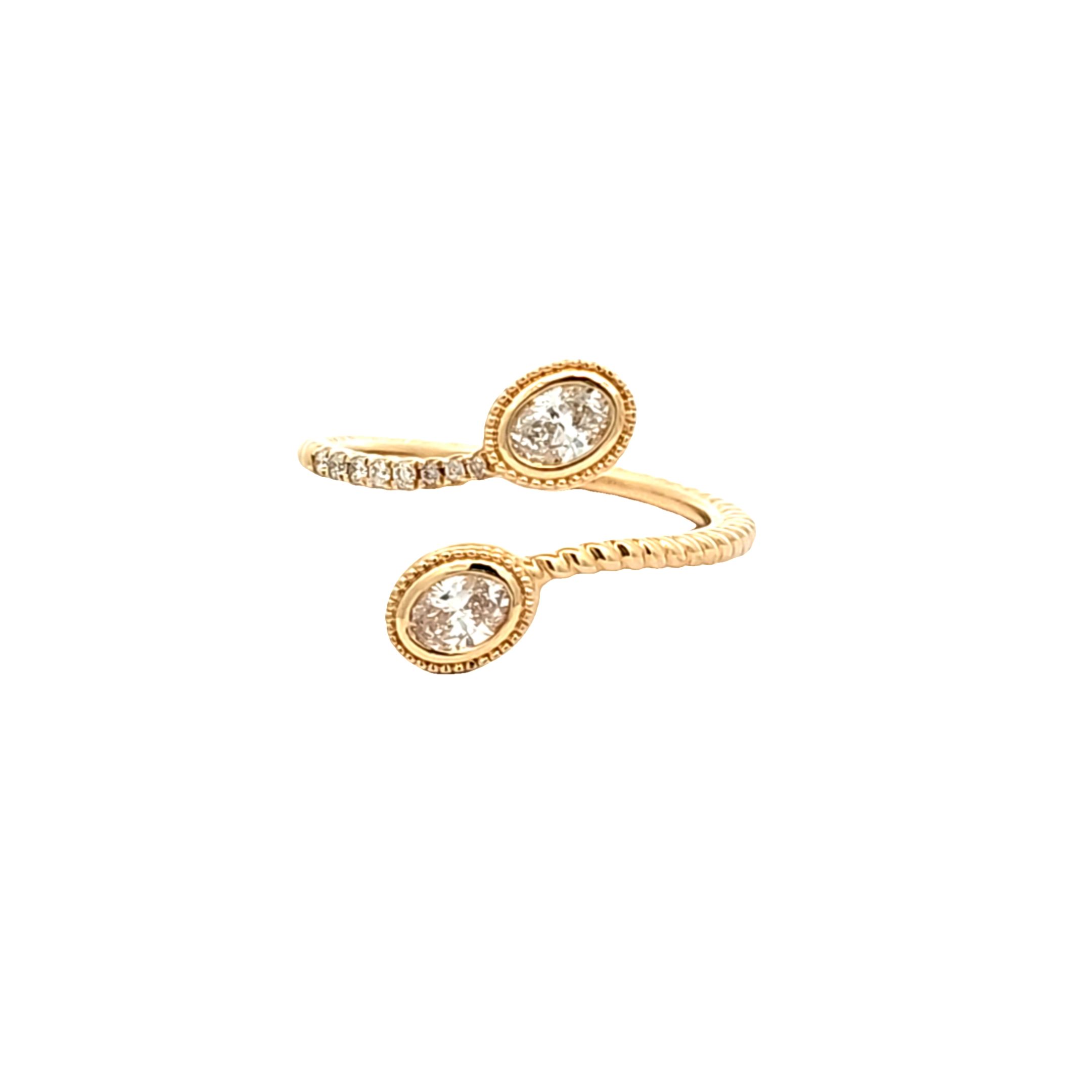14K Yellow Gold Diamond Bypass Ring 11007376 | Shin Brothers* 14K Yellow Gold Diamond Bypass Ring 11007376 | Shin Brothers*