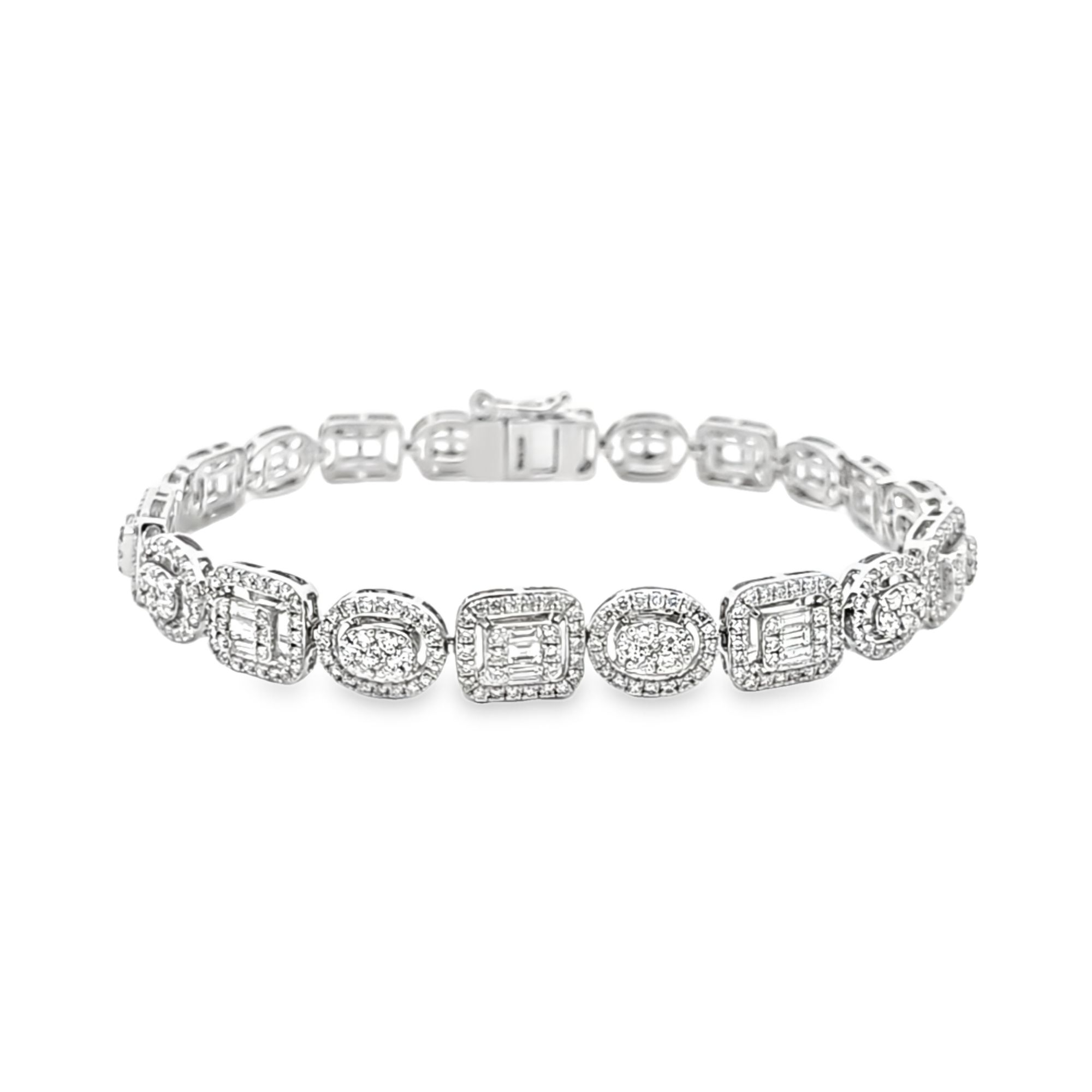 14K White Gold  Diamond Baguette Bracelet 2.34 ct 21000995 | Shin Brothers**