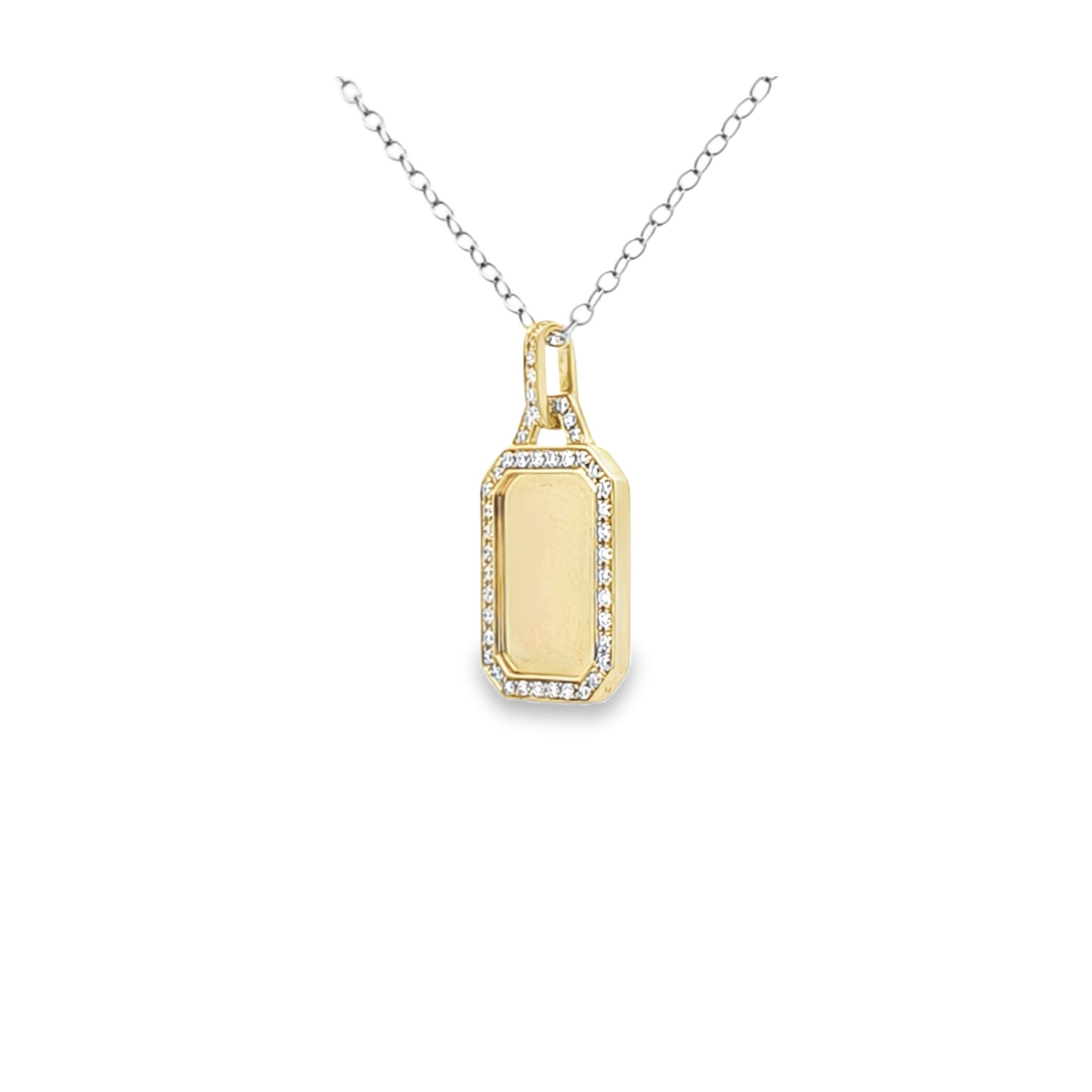 18K Yellow Gold Diamond Tag Charm 51002273 | Shin Brothers* 18K Yellow Gold Diamond Tag Charm 51002273 | Shin Brothers*