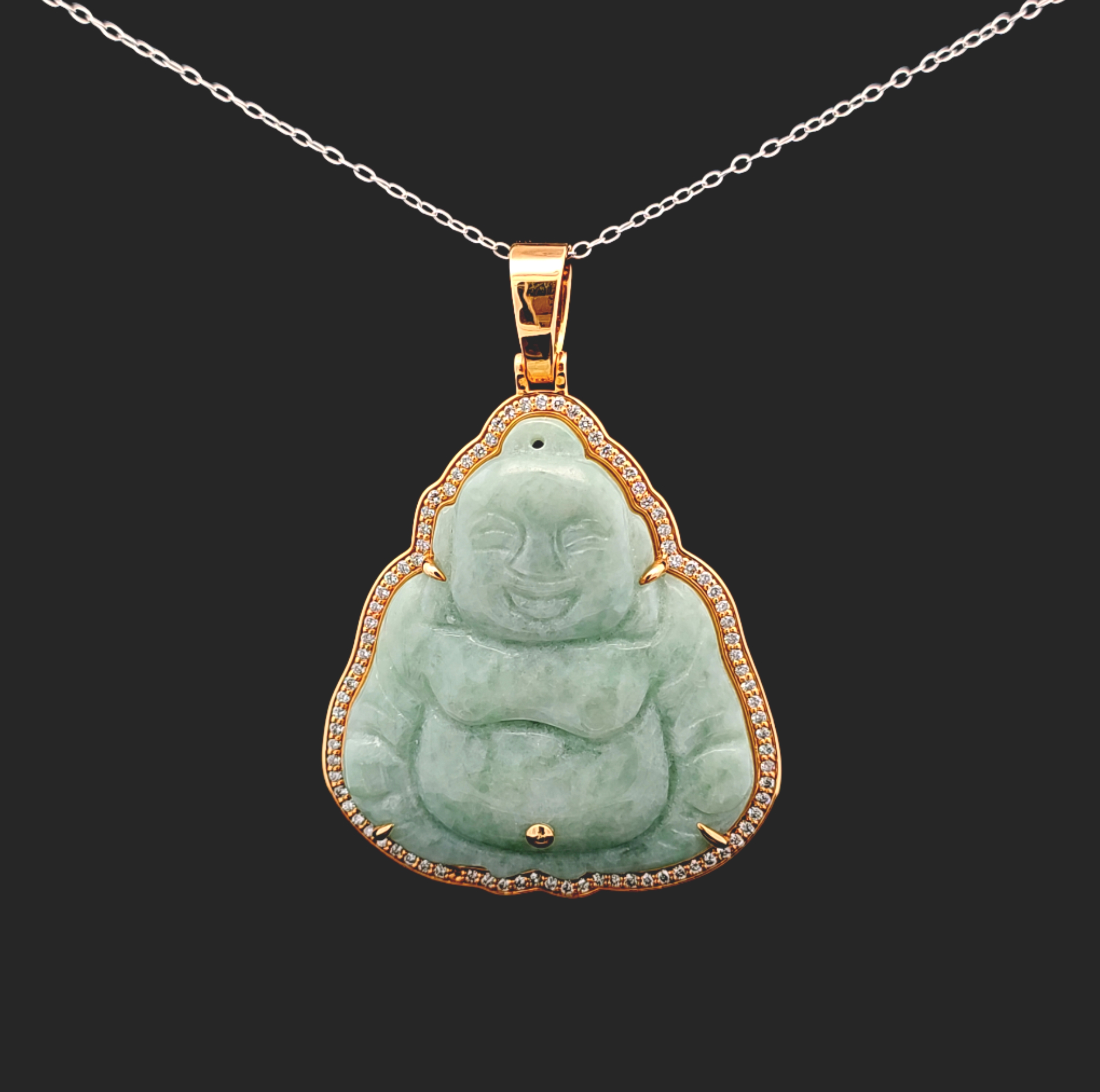 18K Yellow Gold Custom Designed Buddha Charm w/ Diamonds 52002376 | Shin Brothers**