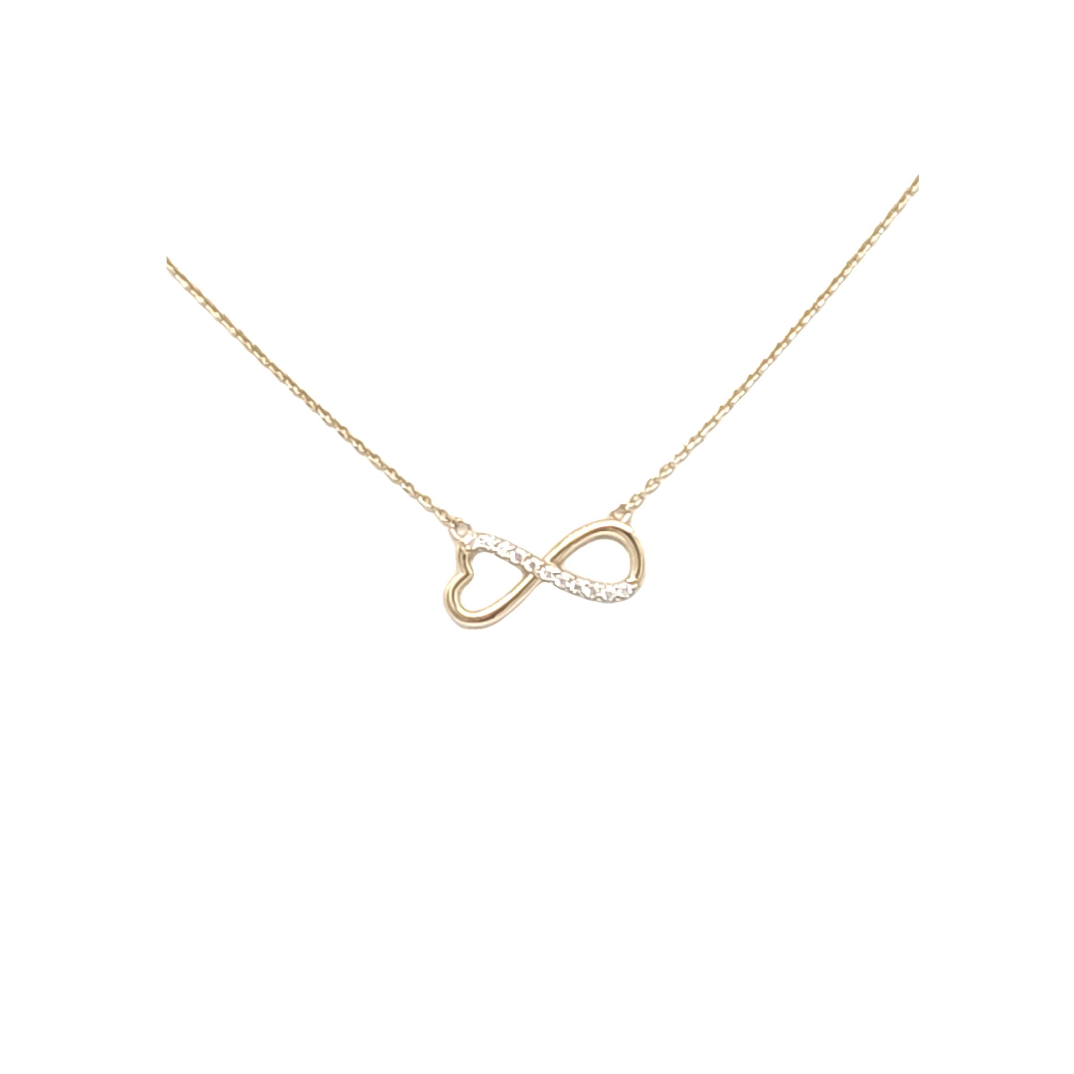 14K Yellow Gold CZ Infinity Heart Necklace 32000799 | Shin Brothers* 14K Yellow Gold CZ Infinity Heart Necklace 32000799 | Shin Brothers*