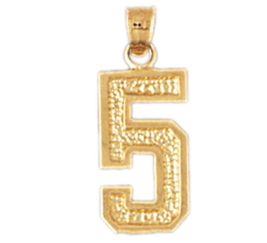 14K Yellow Gold Number 5 Charm 50004342 | Shin Brothers** 14K Yellow Gold Number 5 Charm 50004342 | Shin Brothers**