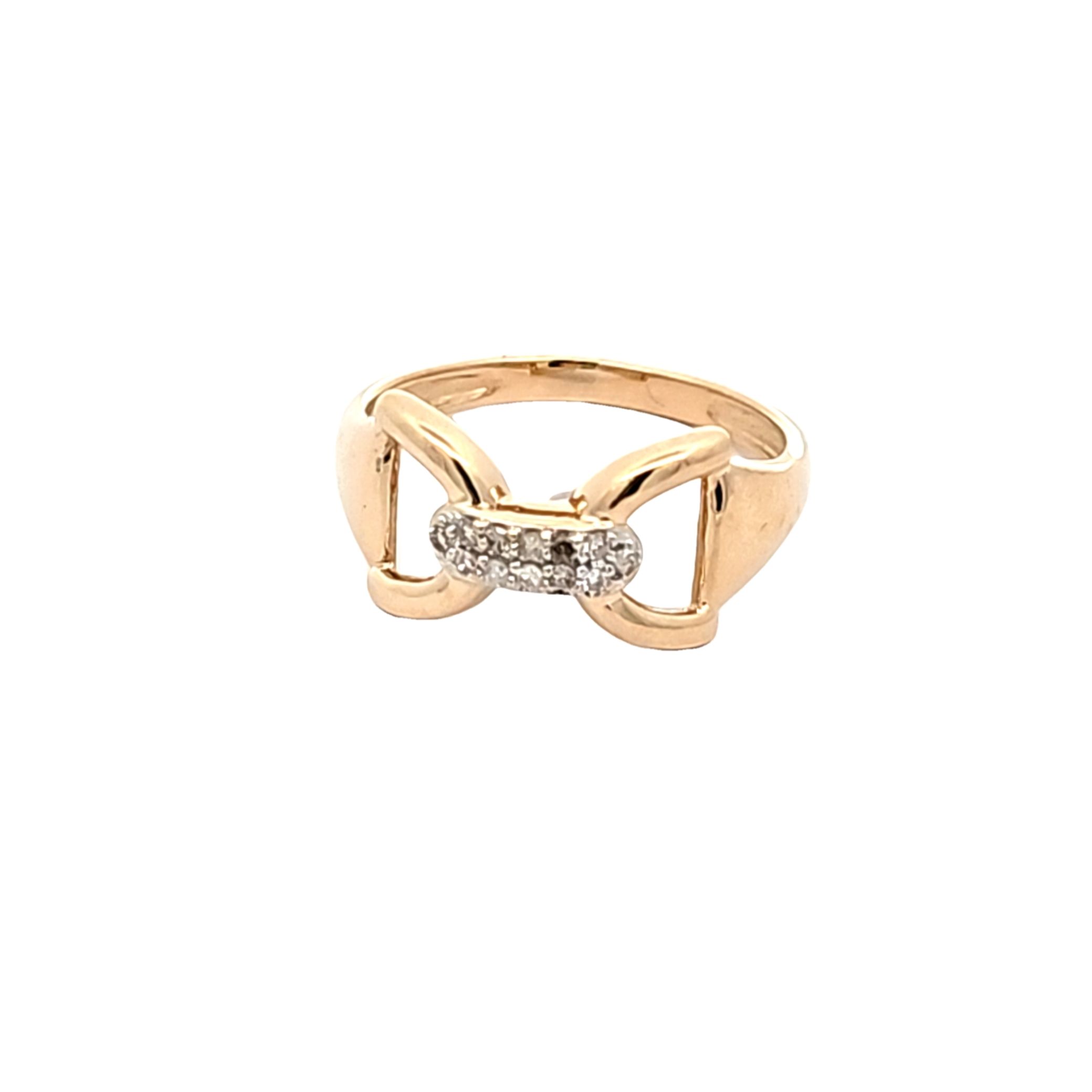14K Yellow Gold Diamond Bow Ring 11007333 | Shin Brothers**