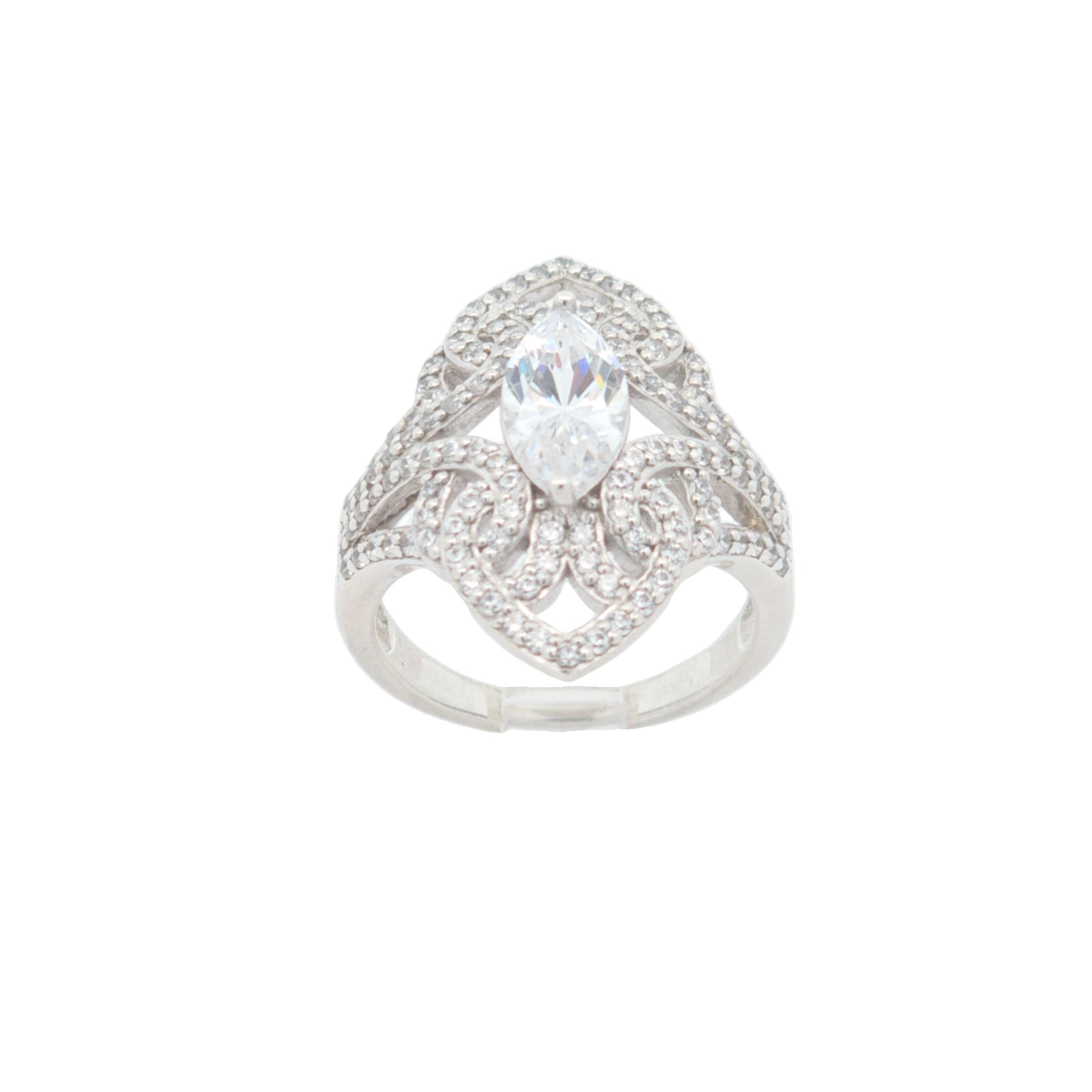 Silver CZ Antique Style Ring 81010926 | Shin Brothers**