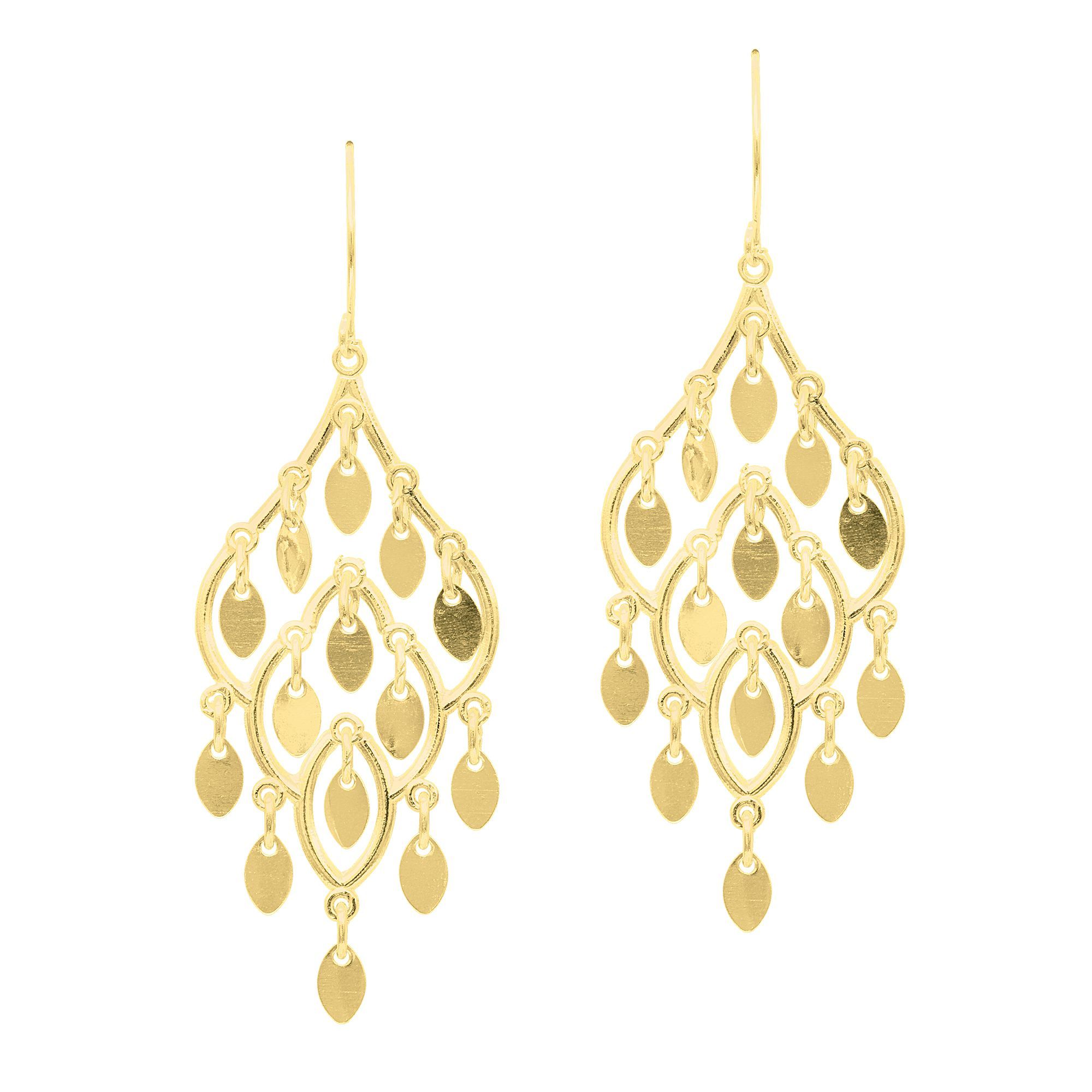 14K Gold Polished Chandelier Earring ER949 ** 14K Gold Polished Chandelier Earring ER949 **