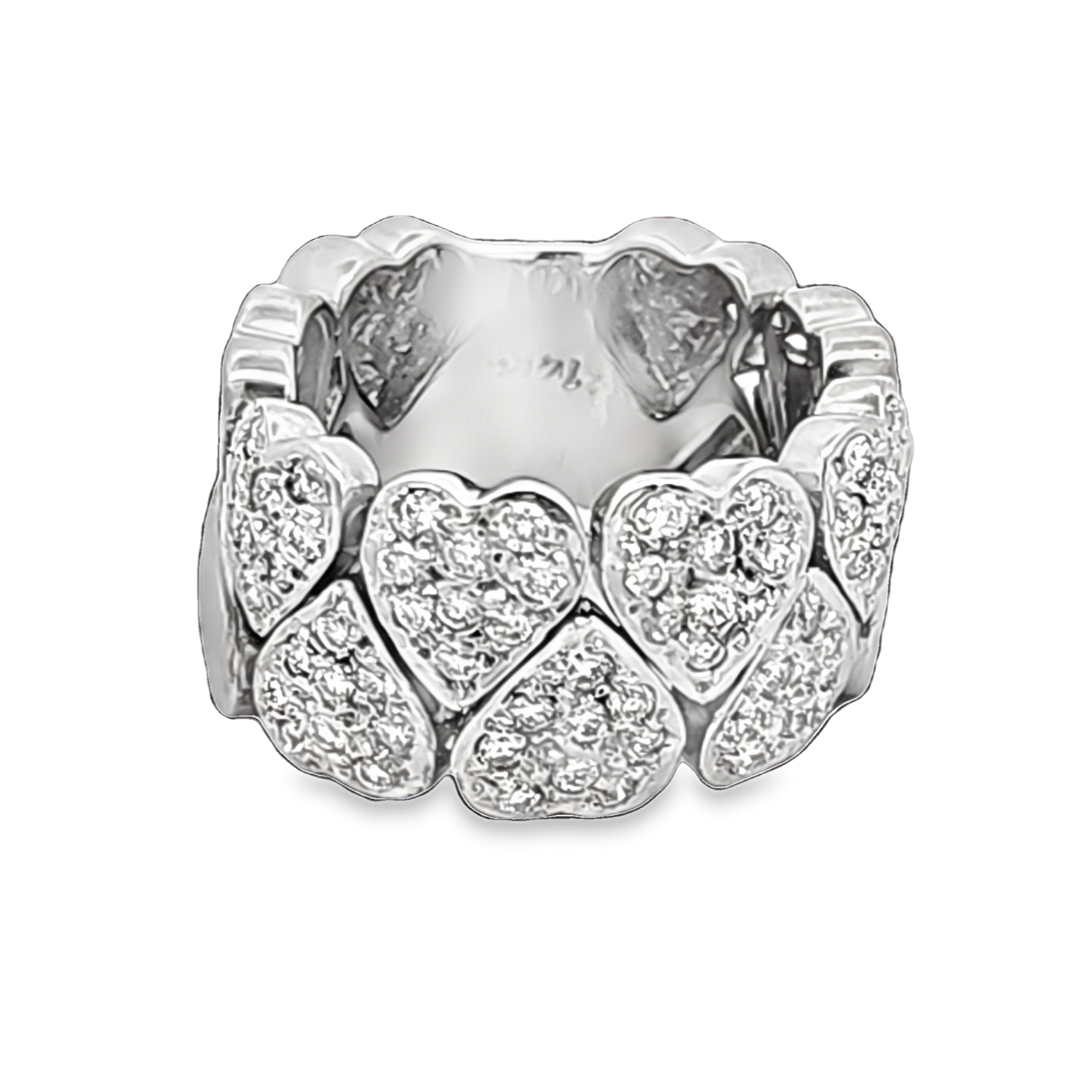 14K White Gold Diamond Heart Pave Ring 11007321 | Shin Brothers**