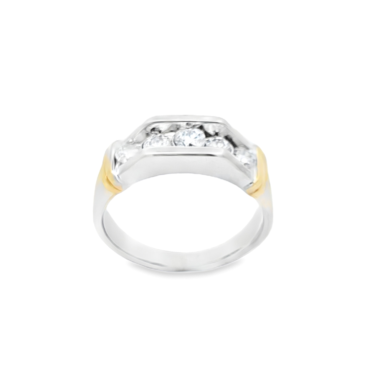 14K Two Tone Gold Diamond Band 11007385 | Shin Brothers** 14K Two Tone Gold Diamond Band 11007385 | Shin Brothers**