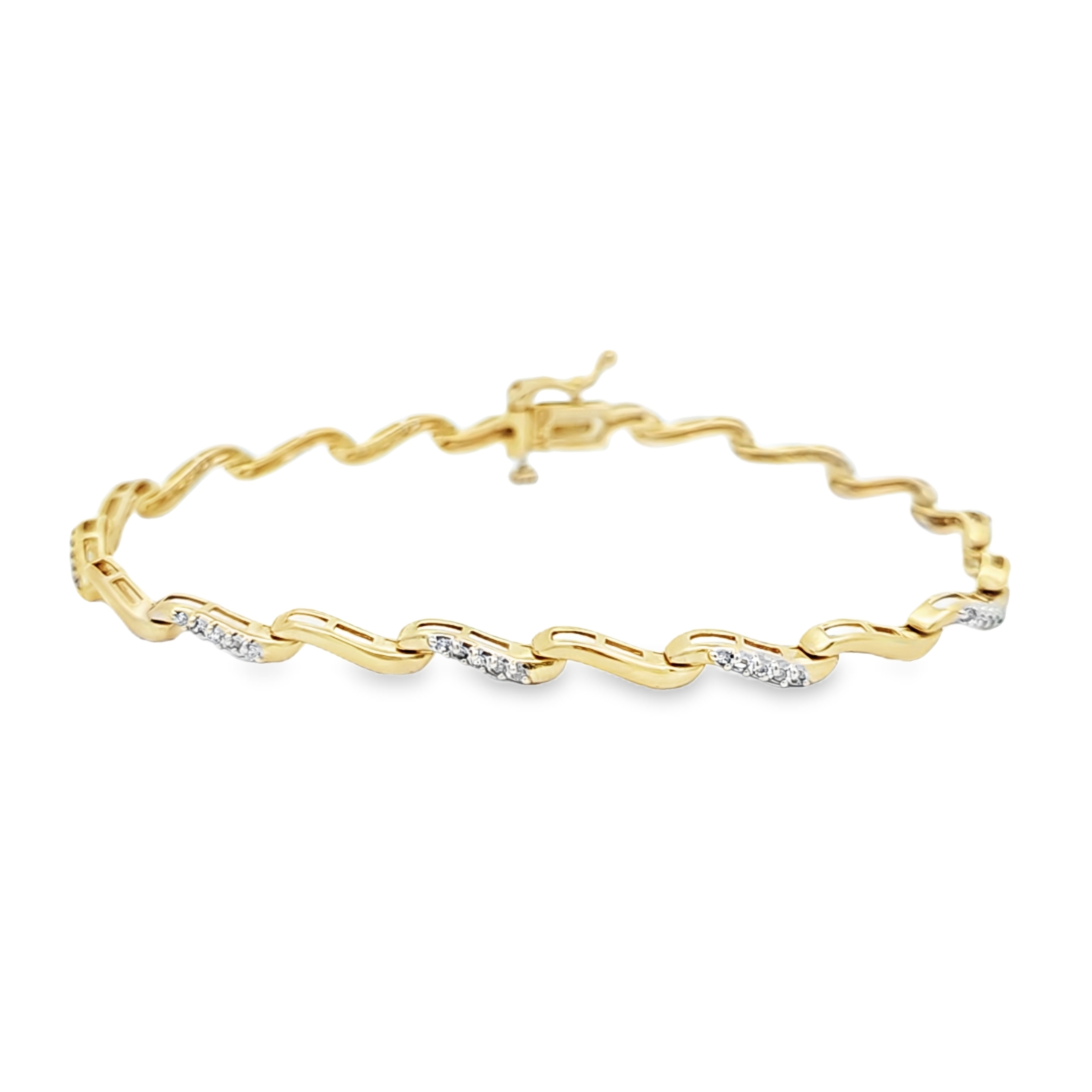 10K Yellow Gold Diamond Waves Bracelet 29000189 | Shin Brothers**