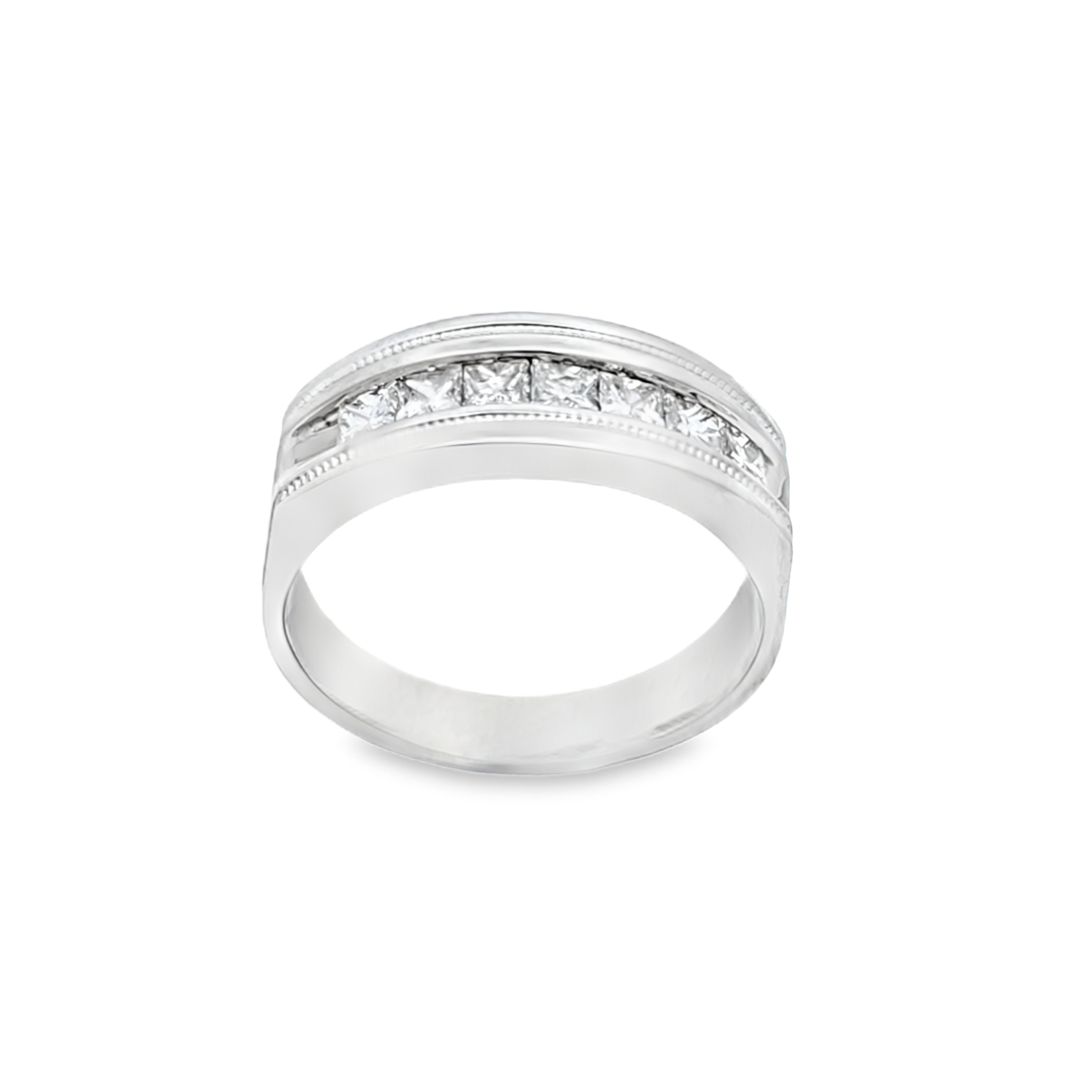 14K White Gold Princess Cut Diamond Band 11007386 | Shin Brothers** 14K White Gold Princess Cut Diamond Band 11007386 | Shin Brothers**