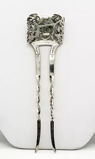 Sterling Silver Green Amethyst Vintage Hair Pin 53000071 | Shin Brothers**