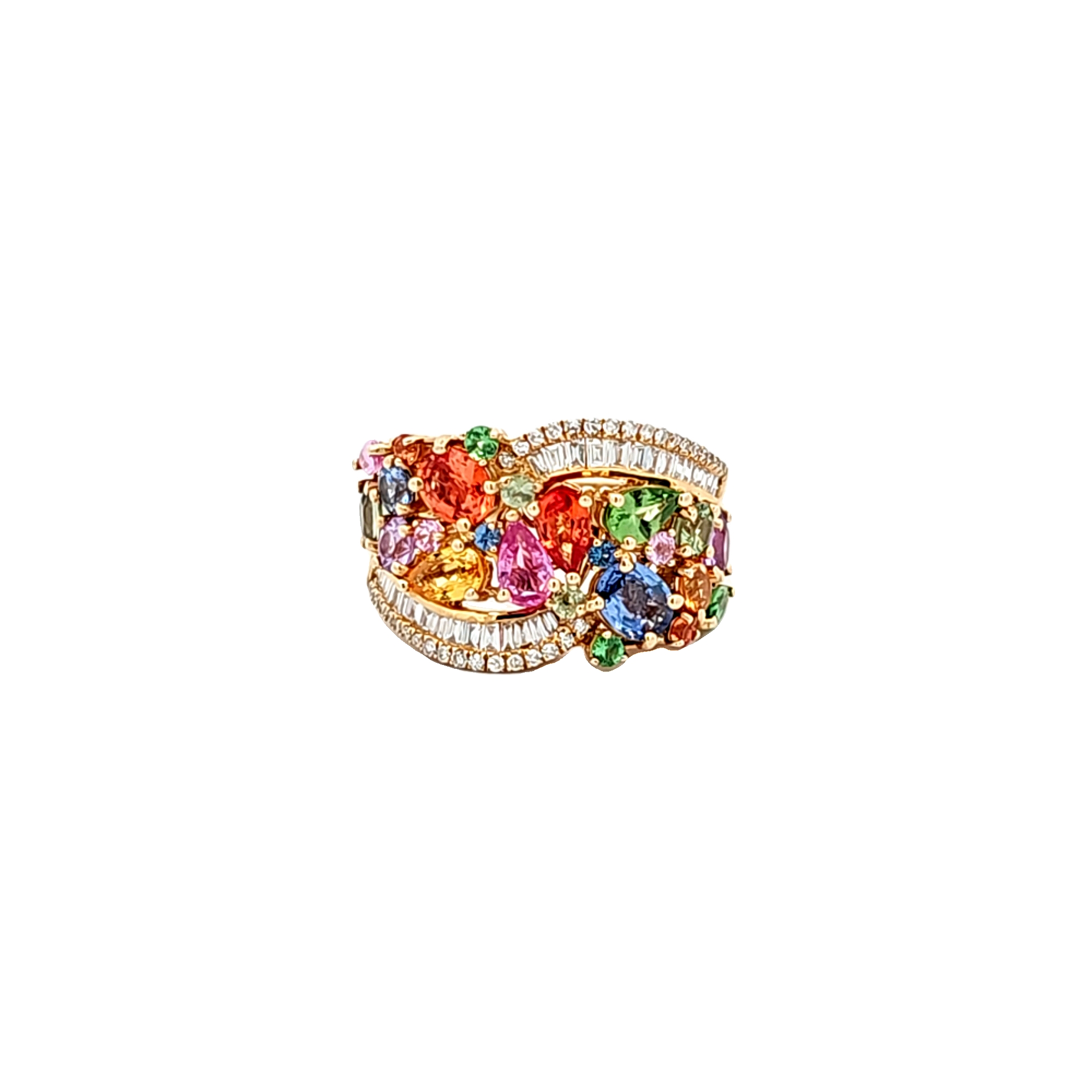 14K Yellow Gold Multicolor Gemstone and Diamond Ring | Shin Brothers Jewelers Inc. 14K Yellow Gold Multicolor Gemstone and Diamond Ring | Shin Brothers Jewelers Inc.