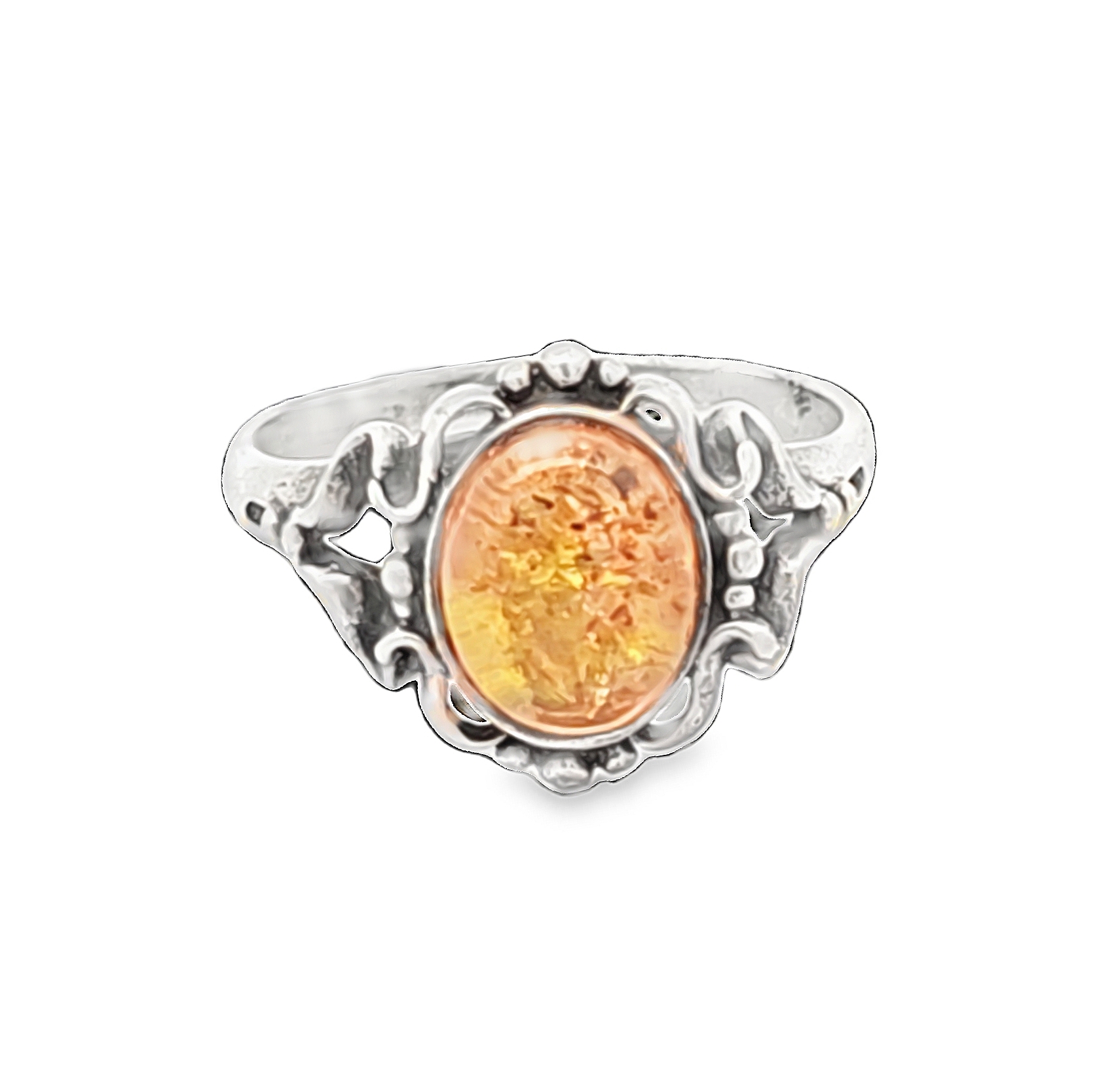 Sterling Silver Oval Amber Ring | Shin Brothers Jewelers Inc. Sterling Silver Oval Amber Ring | Shin Brothers Jewelers Inc.