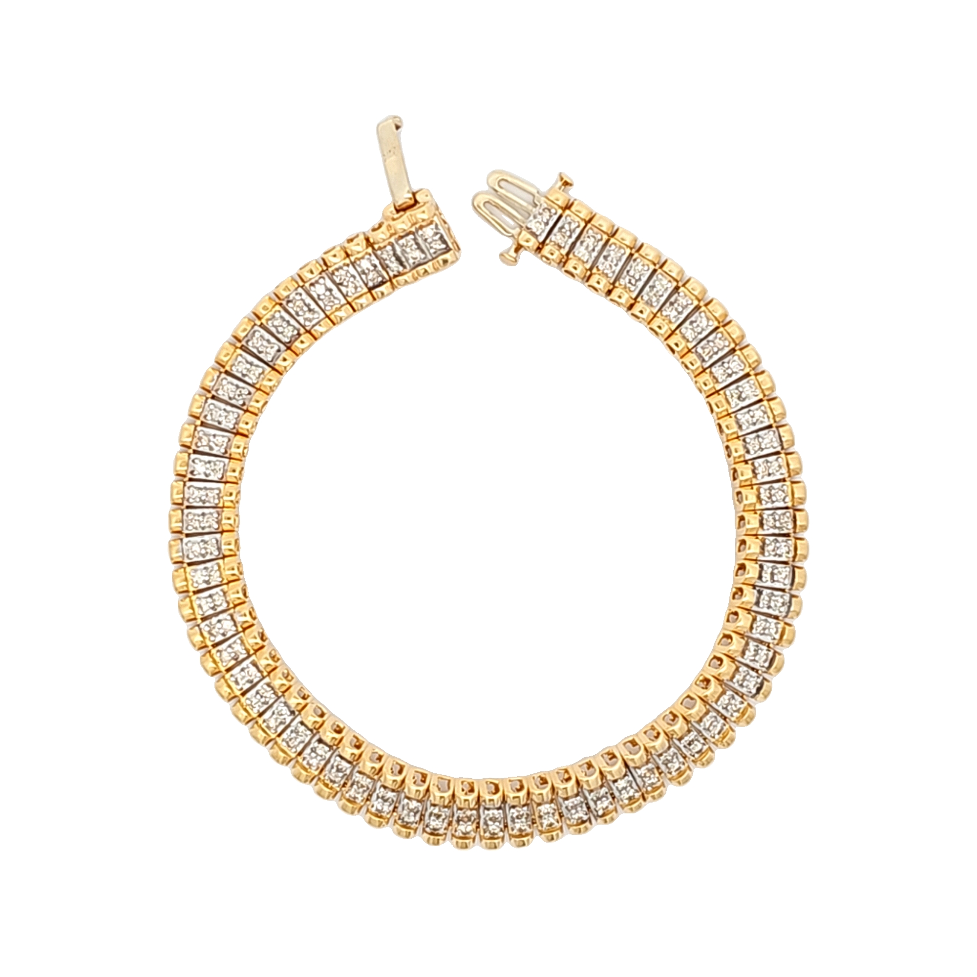 14K Yellow Gold Diamond Tennis Bracelet | Shin Brothers Jewelers Inc. 14K Yellow Gold Diamond Tennis Bracelet | Shin Brothers Jewelers Inc.