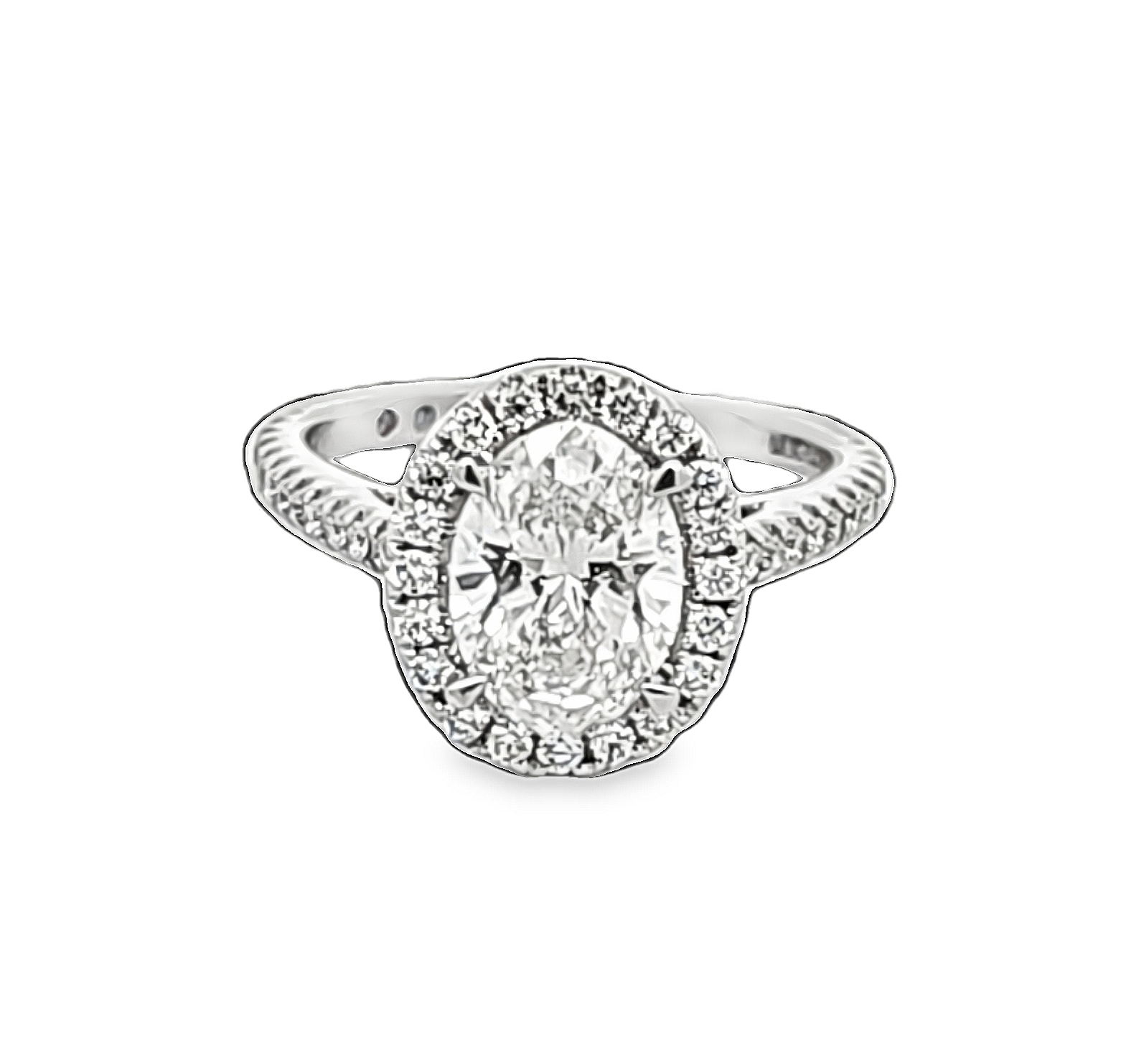 14K White Gold Lab-Grown Diamond Halo Engagement Ring | Shin Brothers Jewelers Inc. 14K White Gold Lab-Grown Diamond Halo Engagement Ring | Shin Brothers Jewelers Inc.