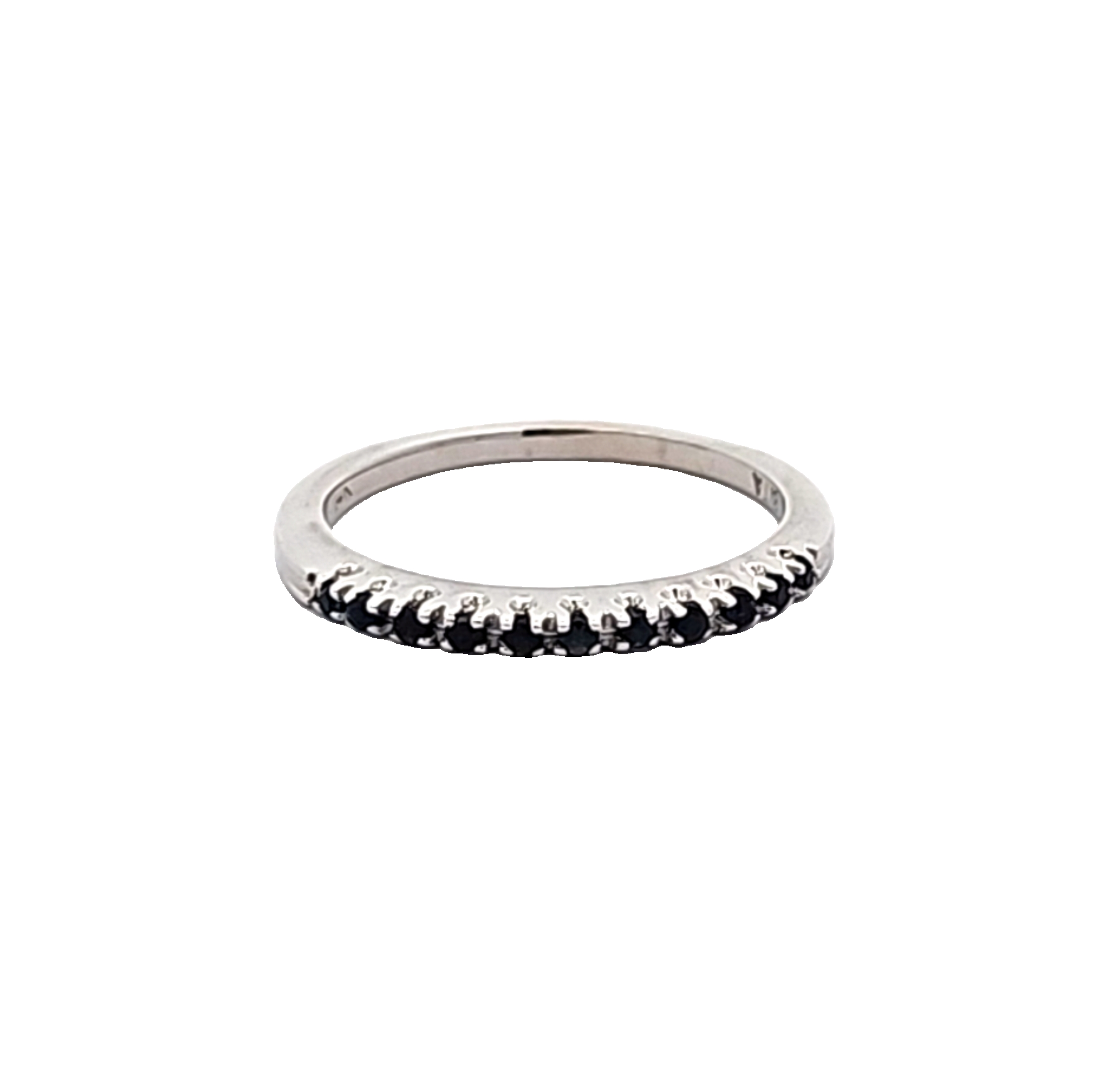  14K White Gold Blue Sapphire Stackable Ring 12003331| Shin Brothers**