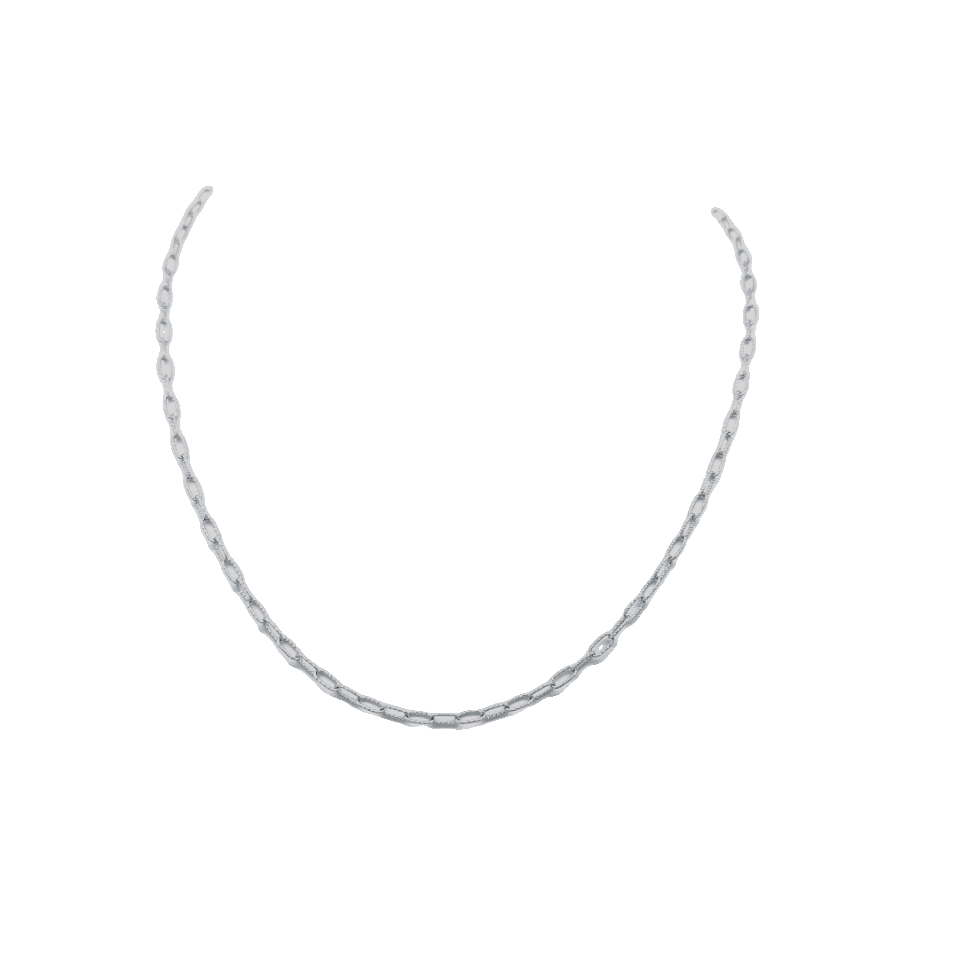 14K White Gold 16" Diamond cut  Paperclip Chain 30004889| Shin Brothers**