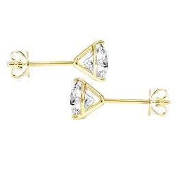 14K Yellow Gold LCD 1.07 Carat Round Diamond Martini Push Back Stud Earrings 41410003 | Shin Brothers** 14K Yellow Gold LCD 1.07 Carat Round Diamond Martini Push Back Stud Earrings 41410003 | Shin Brothers**