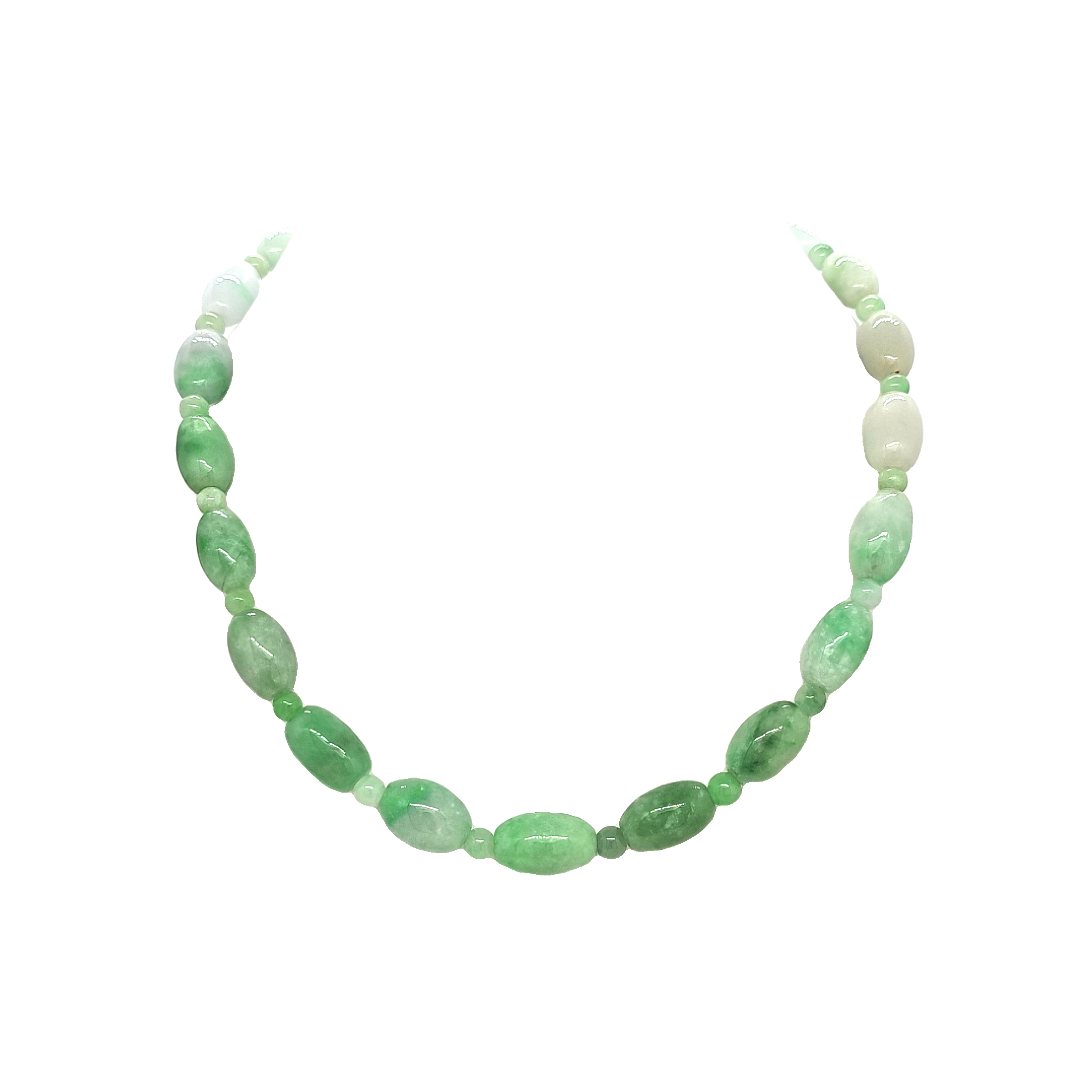 14K White Gold Authentic Jade Necklace | Shin Brothers Jewelers Inc.
