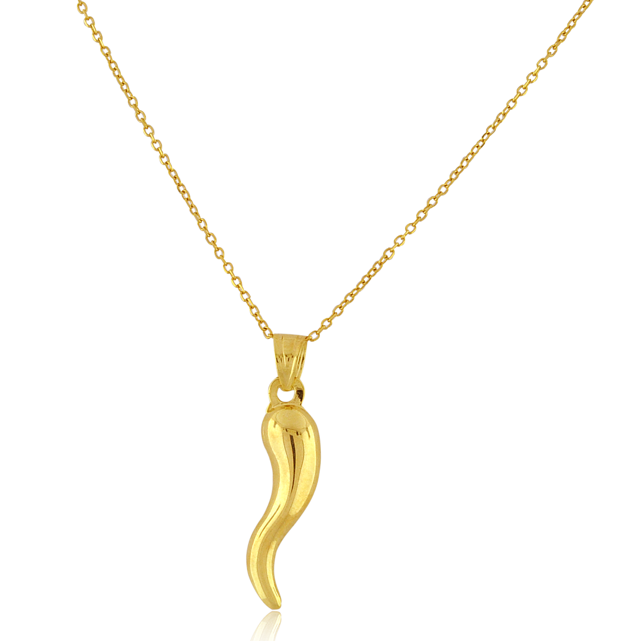 14K Yellow Gold Italian Horn Charm | Shin Brothers Jewelers Inc. 14K Yellow Gold Italian Horn Charm | Shin Brothers Jewelers Inc.