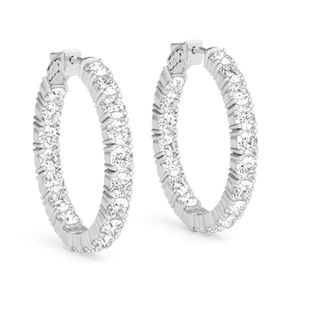 14K White Gold Lab Grown Diamond 2.07 carat Inside Out Hoop Earrings 41002898 | Shin Brothers** 14K White Gold Lab Grown Diamond 2.07 carat Inside Out Hoop Earrings 41002898 | Shin Brothers**