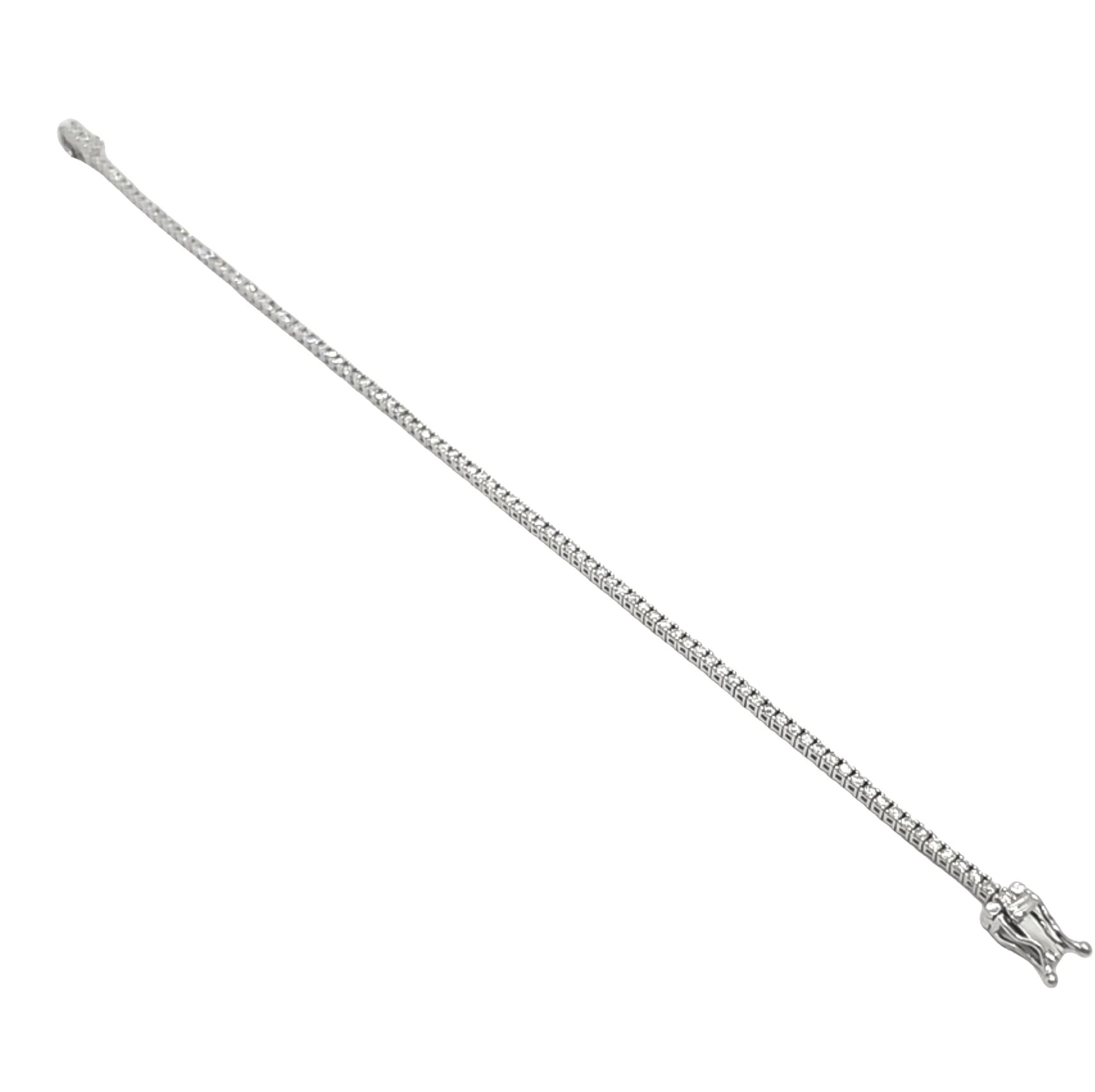 14K White Gold Lab Grown Diamond Tennis Bracelet | Shin Brothers Jewelers Inc.