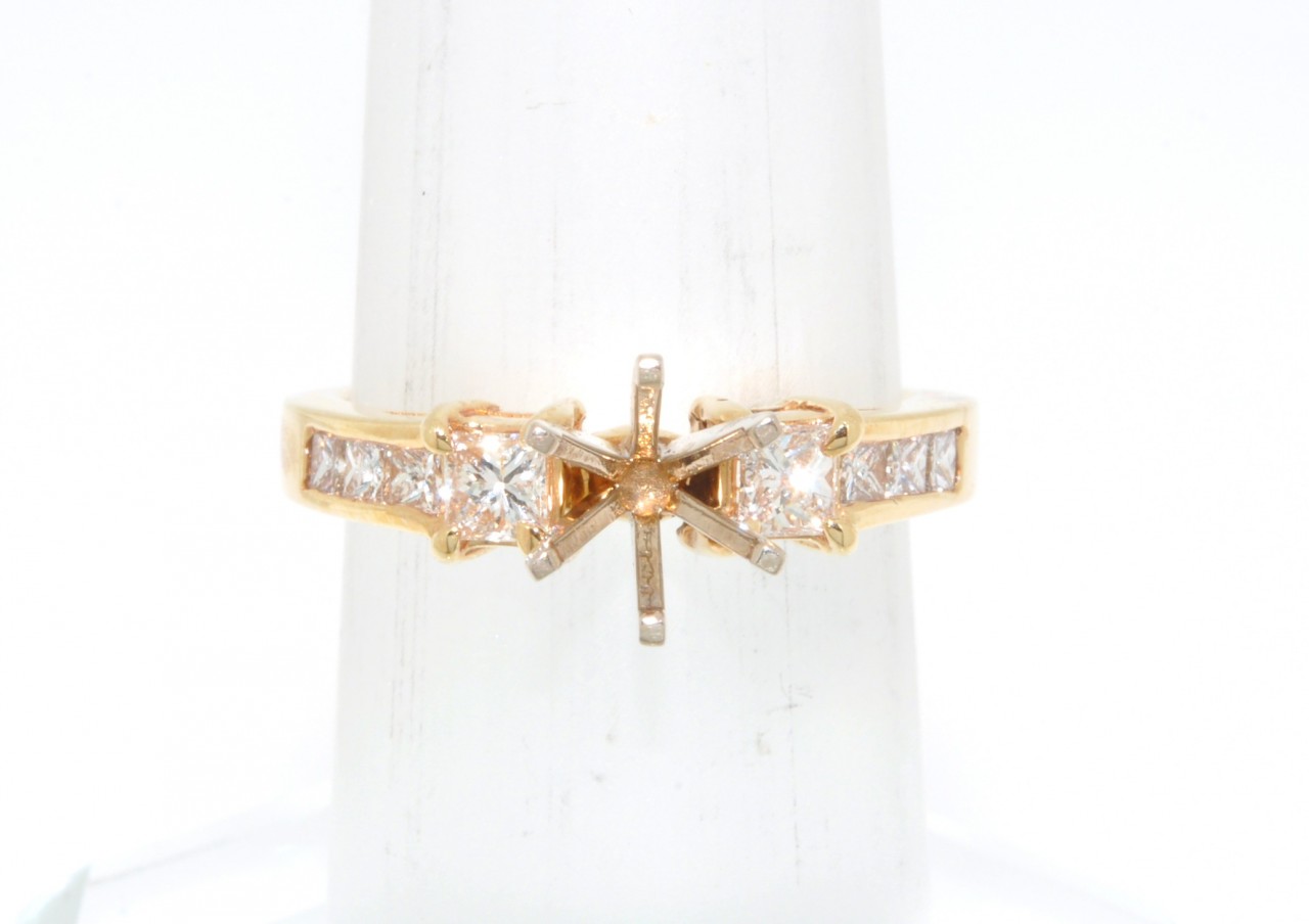 14K Yellow Gold 0.85 ct Diamond Engagement Ring Setting 14K Yellow Gold 0.85 ct Diamond Engagement Ring Setting