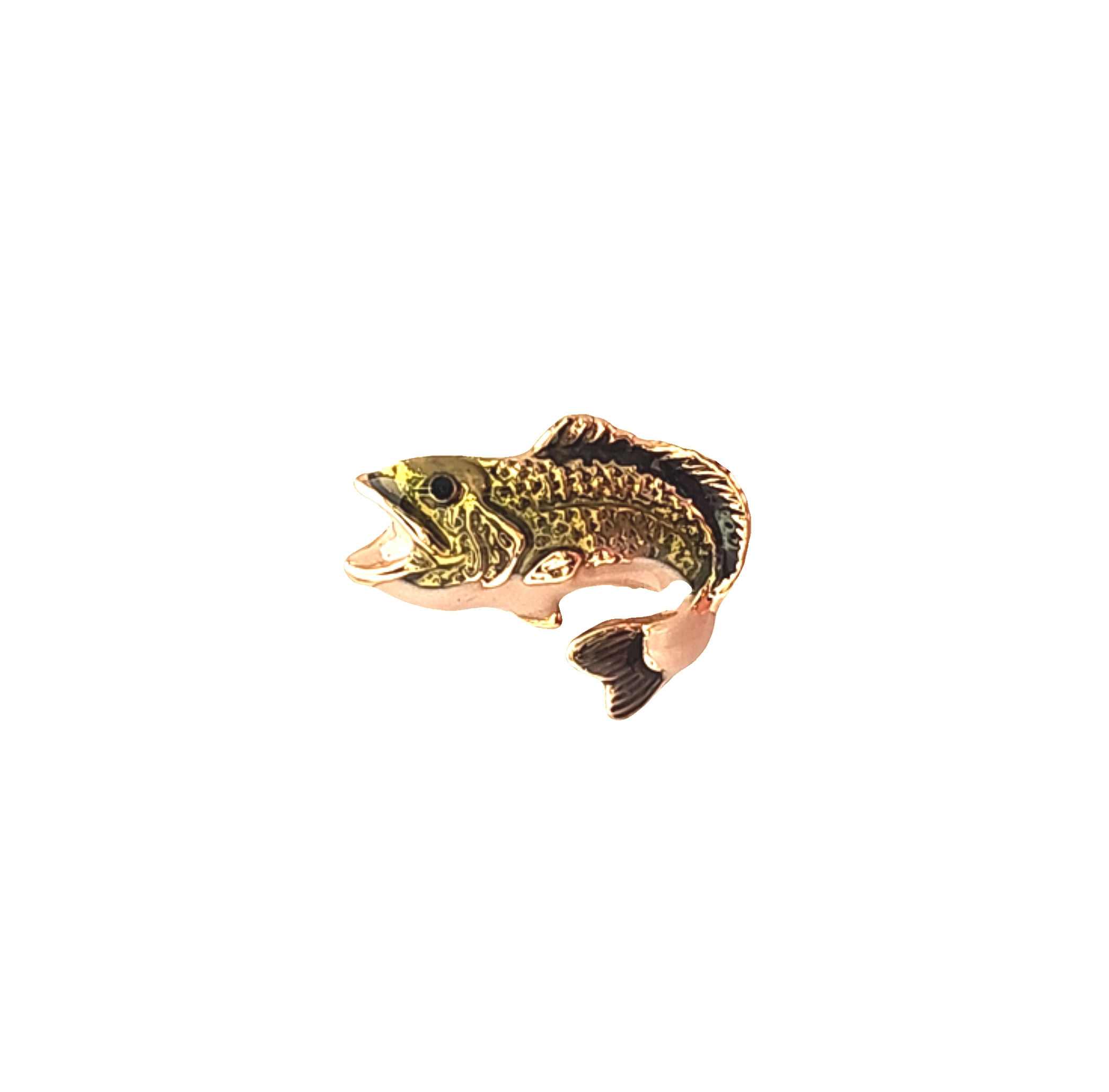 Colibri Stainless Steel Gold Plated Enamel Fish Tie Pin | Shin Brothers Jewelers Inc. Colibri Stainless Steel Gold Plated Enamel Fish Tie Pin | Shin Brothers Jewelers Inc.