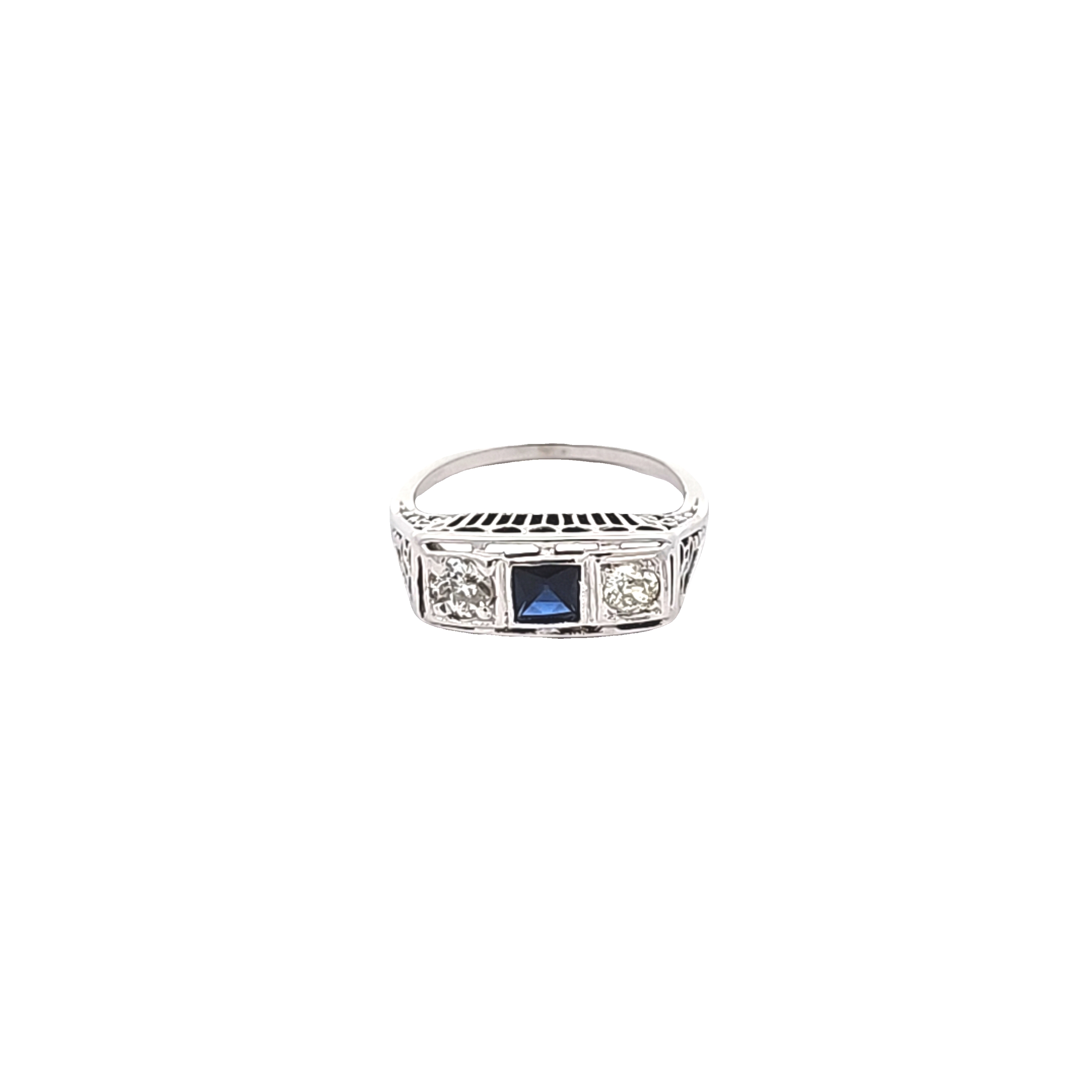  14K White Gold Sapphire/Diamond Ring | Shin Brothers