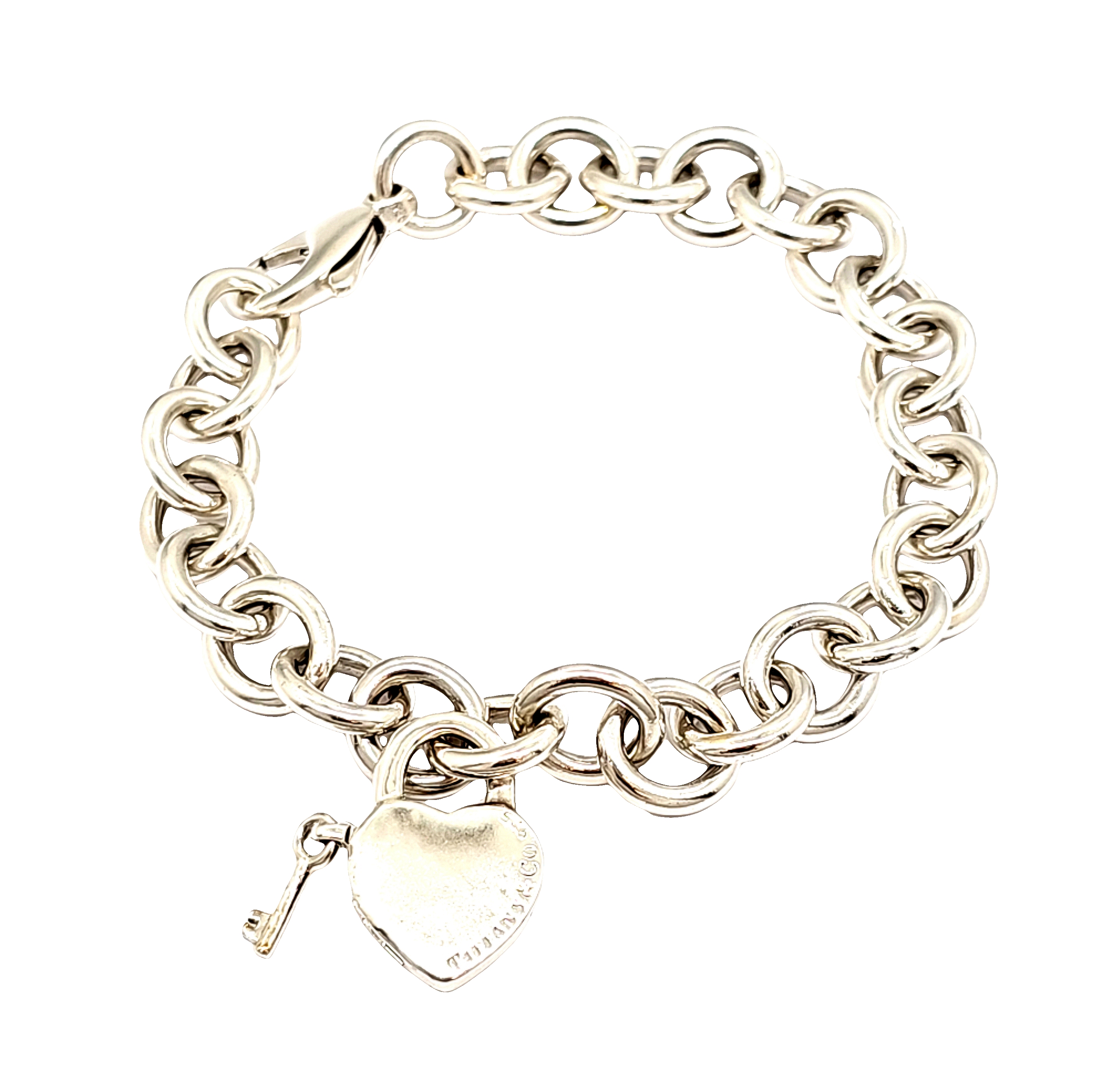Preowned Sterling Silver Tiffany and Co. Heart Lock Link Bracelet 82011124 | Shin Brothers Preowned Sterling Silver Tiffany and Co. Heart Lock Link Bracelet 82011124 | Shin Brothers