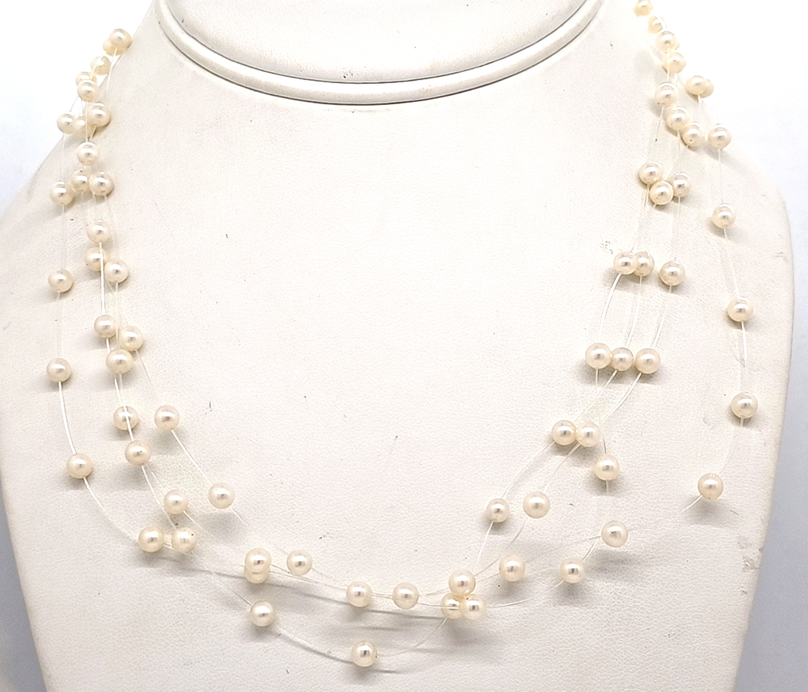 14K Yellow Gold 4 Strand Freshwater 18" Necklace 32000824 | Shin Brothers