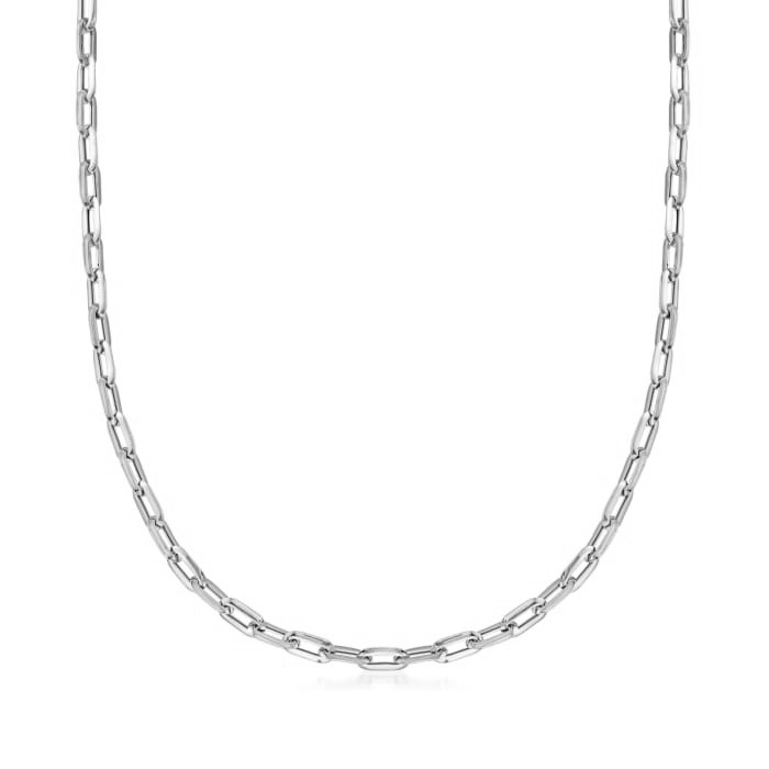 14K White Gold Fancy Paperclip Link Chain 30004938 | Shin Brothers 14K White Gold Fancy Paperclip Link Chain 30004938 | Shin Brothers