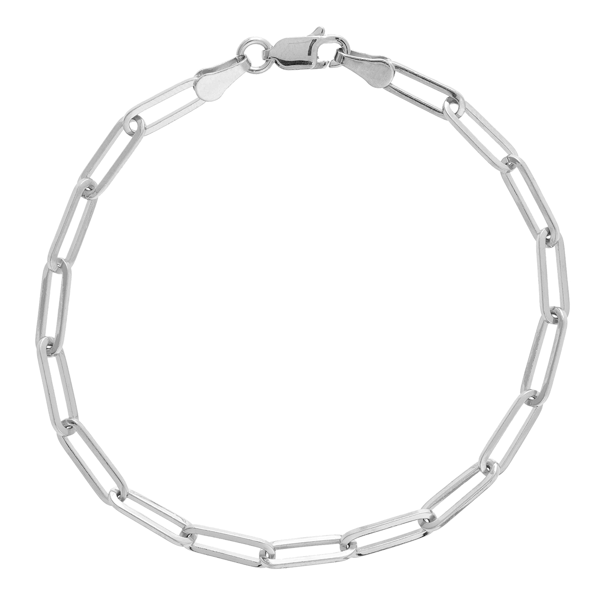 14K White Gold Paperclip Link Bracelet 20002296 | Shin Brothers